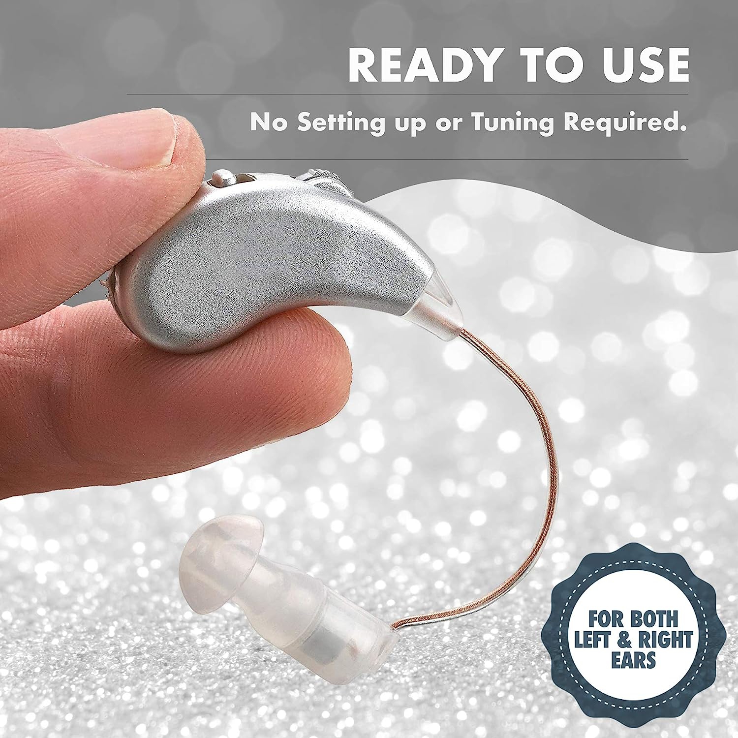 Digital Hearing Amplifiers - Pair of Rechargeable BTE Personal Sound Amplifier with USB Dock - Premium Behind The Ear Sound Amplification - by MEDca