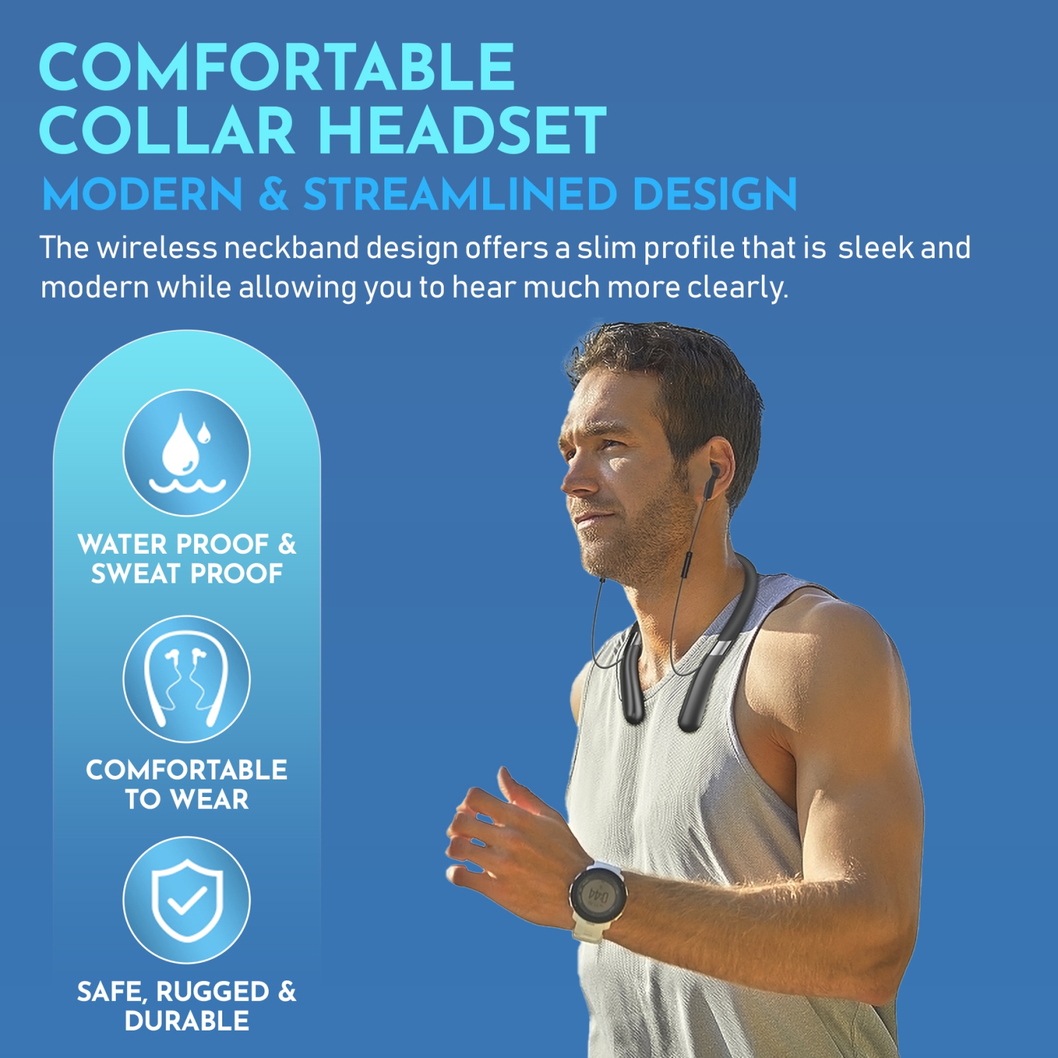 Rechargeable Hearing Amplifier - Wireless Hands-Free Neckband, Noise Reduction Neck Sound Amplifying Device Helps Aid Comfortable Hearing for