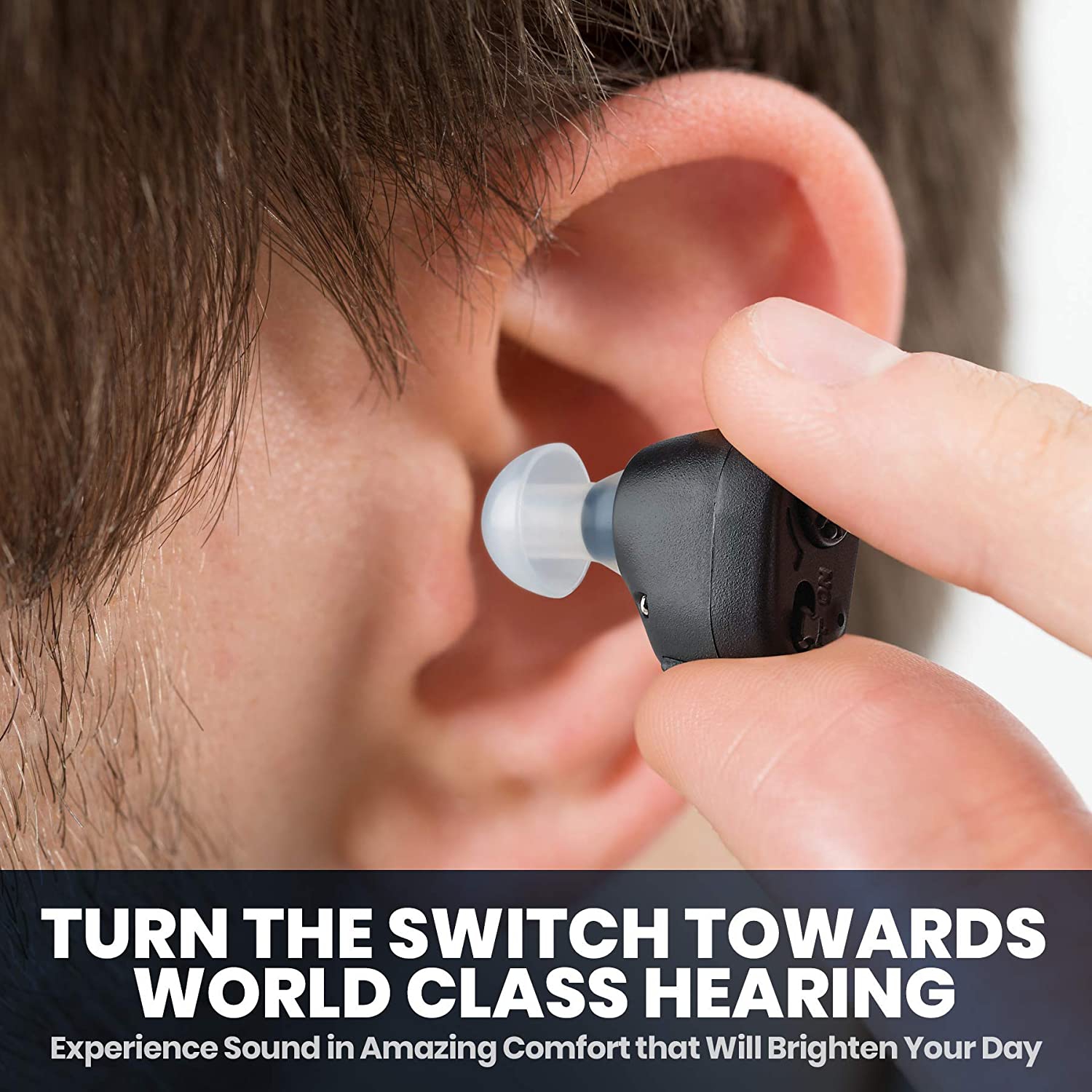 Digital Hearing Amplifier - In-The-Canal Pair of In-Ear Sound Amplification Devices, Audiologist & Doctor Designed Personal Sound Amplifier for