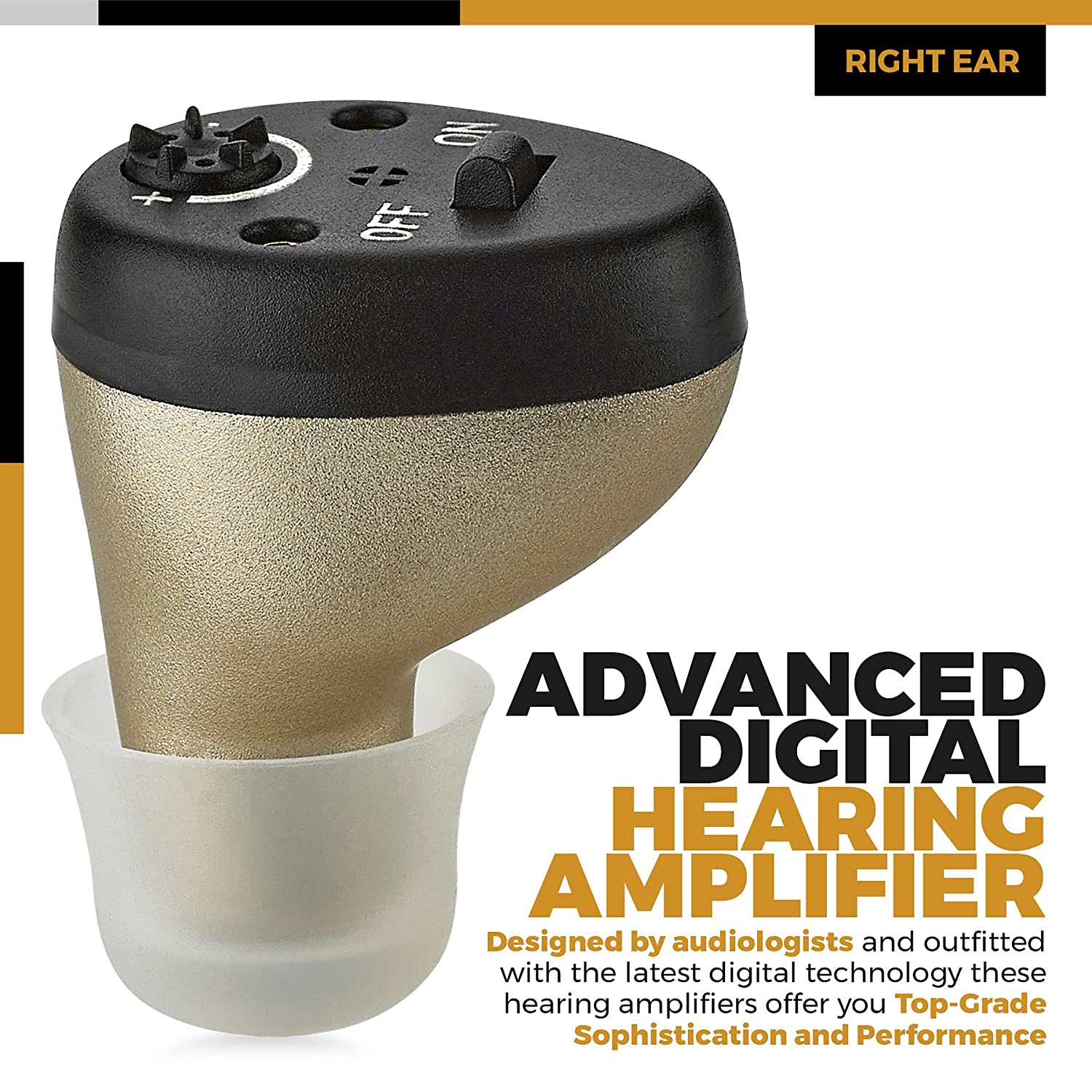 Amplificateur auditif pour aînés et adultes, amplificateur personnel rechargeable CIC, presque invisible, suppression du bruit numérique et fonction