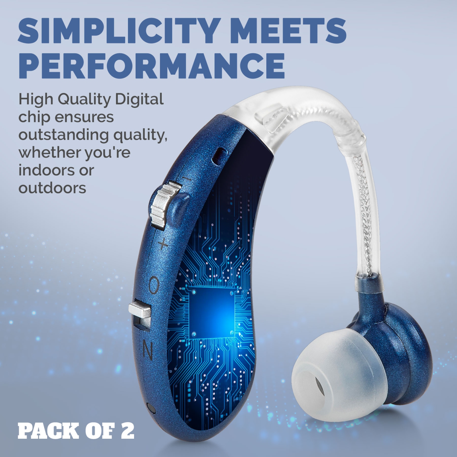 Paire d'amplificateurs auditifs numériques – appareil d'aide au son personnel alimenté rechargeable BTE avec 2 modes, commande de volume et