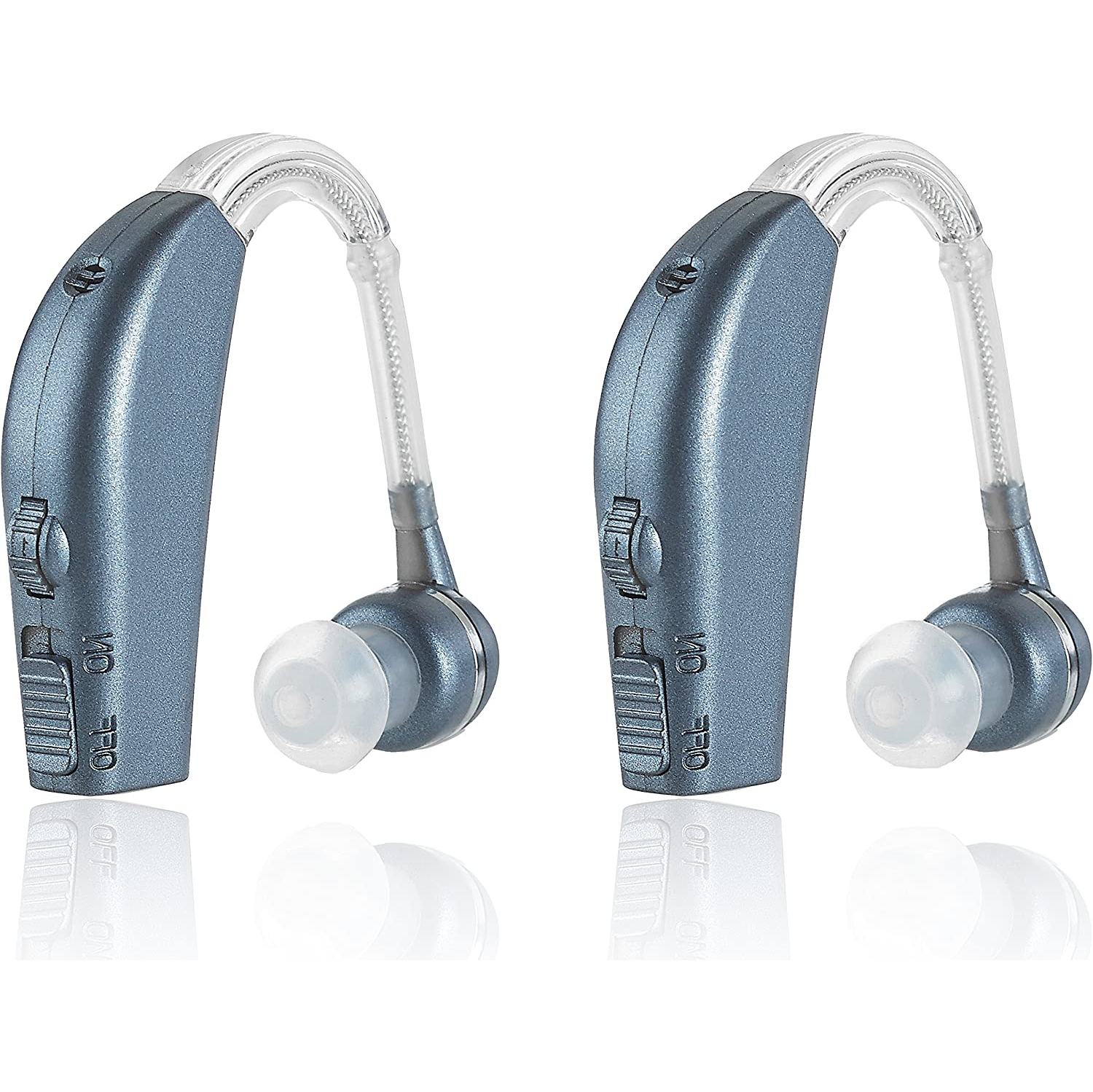 Digital Hearing Amplifier - Personal Hearing Enhancement Sound Amplifier Pair, Rechargeable Digital Hearing Amplifier with All-Day Battery Life, Modern Blue