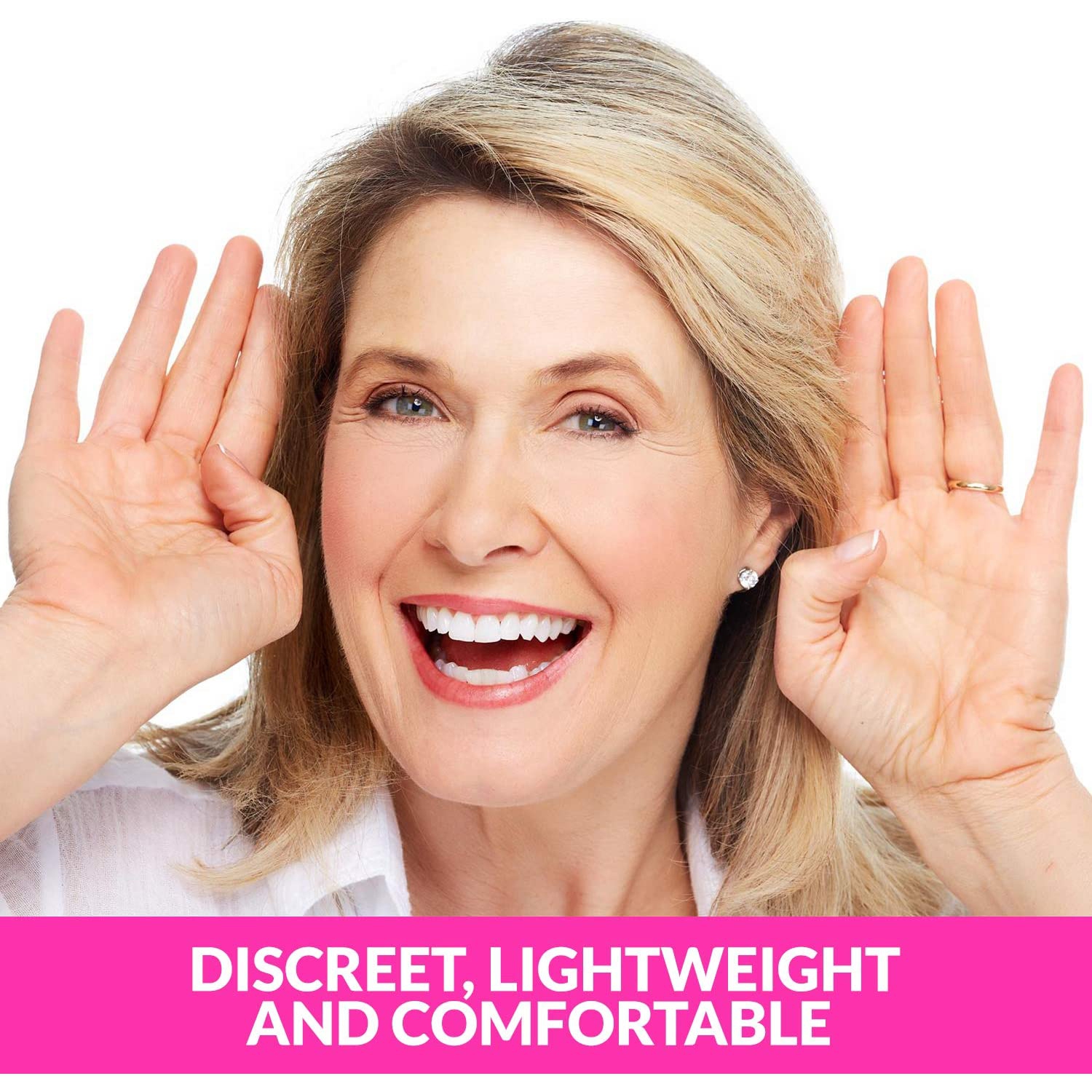 Digital Hearing Amplifier - Set of 2 - Best Hearing Amplifiers That Fit Comfortable Behind The Ear for Women, Small & Discreet BTE Personal Sound