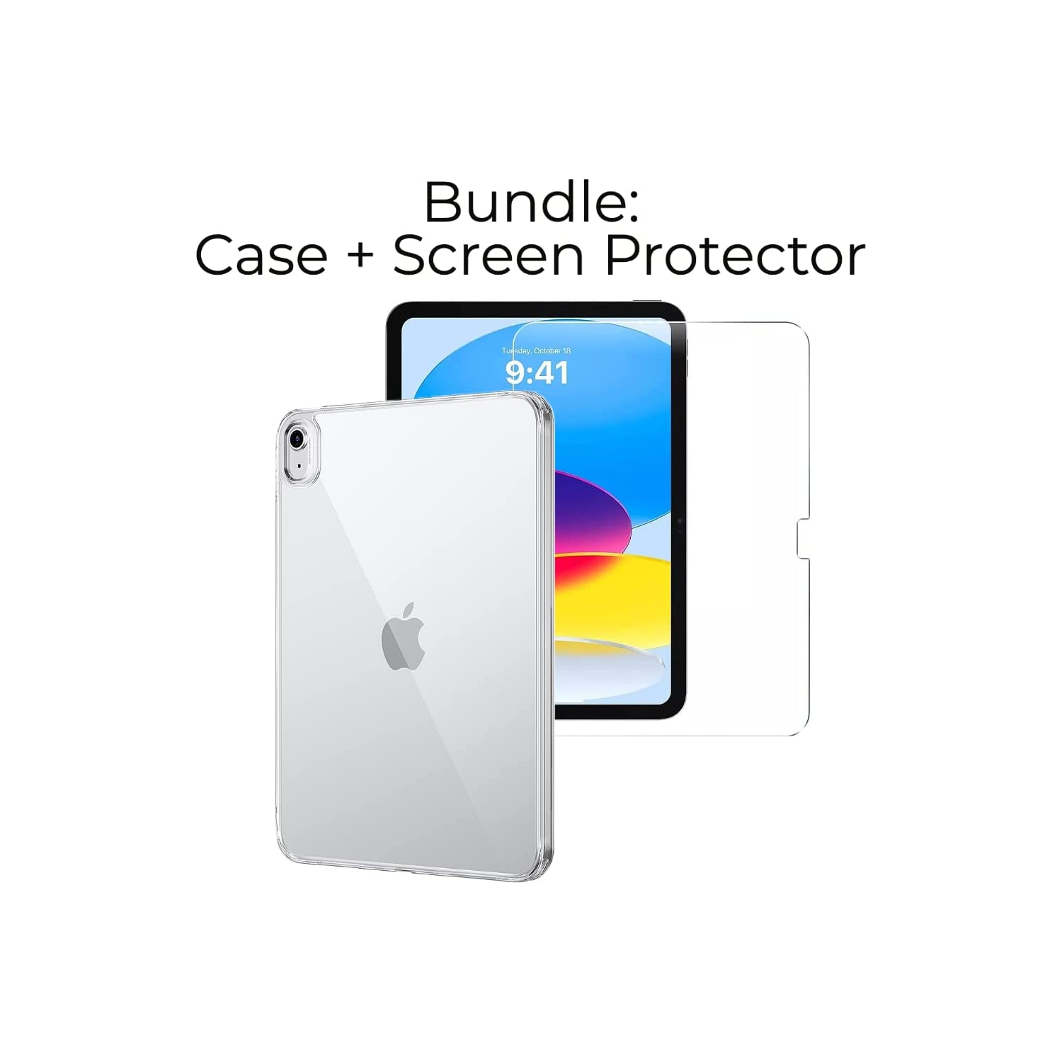 SaharaCase Apple 10.9" iPad Protection Kit Bundle - Hybrid Flex Hard Shell Case with Tempered Glass Screen - Clear