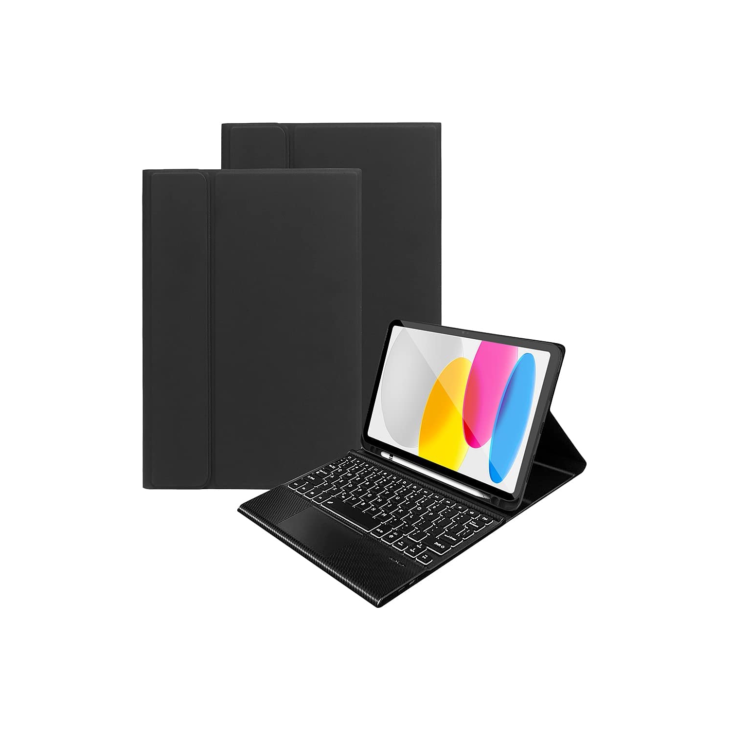 SaharaCase Apple 10.9" iPad Protection Kit Bundle - Keyboard Case with Track Pad with Tempered Glass Screen - Black