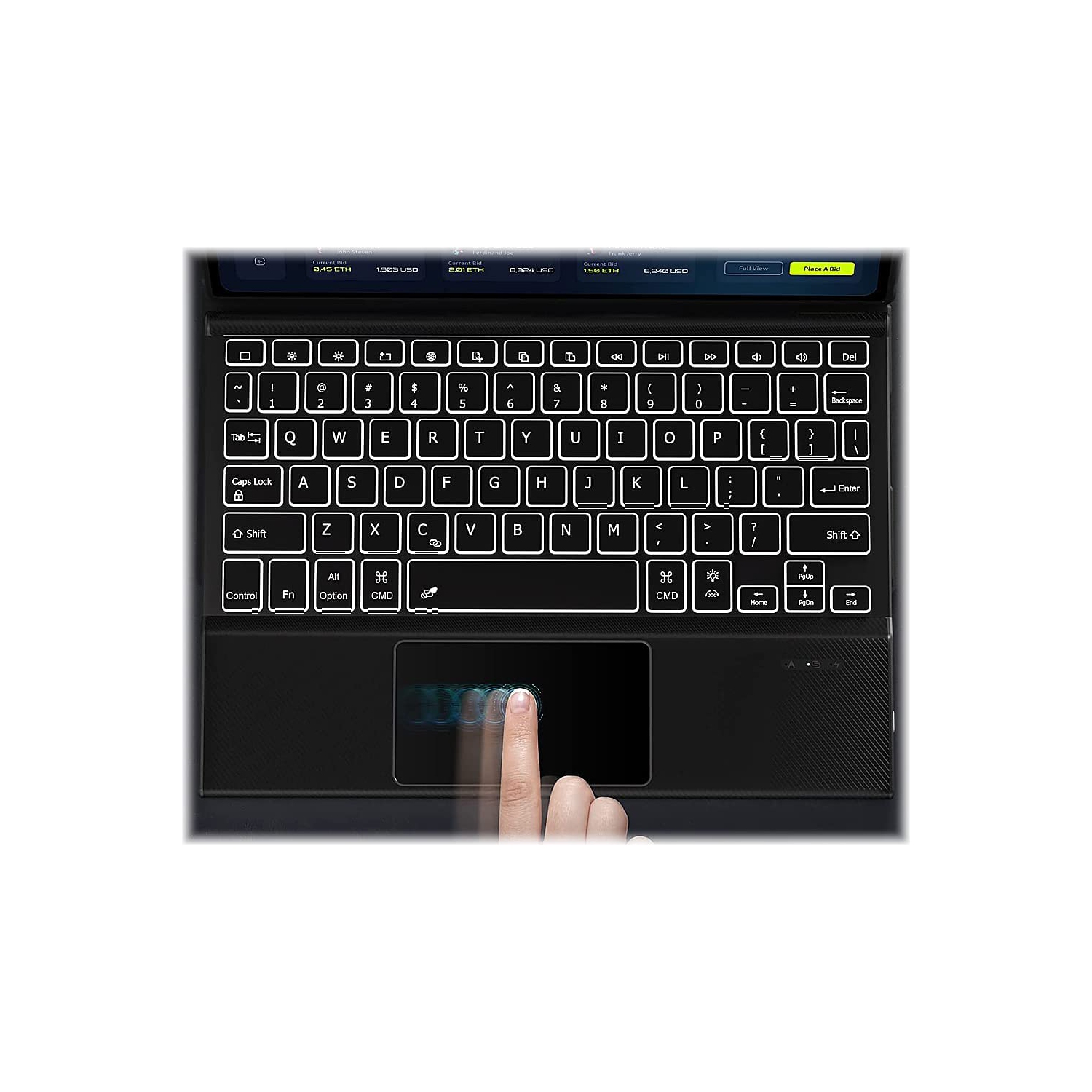 SaharaCase Apple 10.9" iPad Protection Kit Bundle - Keyboard Case with Track Pad with Tempered Glass Screen - Black