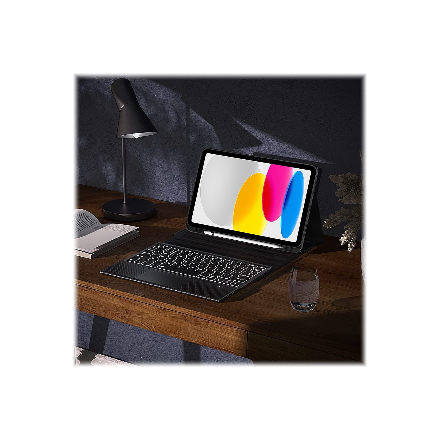 SaharaCase Apple 10.9" iPad Protection Kit Bundle - Keyboard Case with Track Pad with Tempered Glass Screen - Black