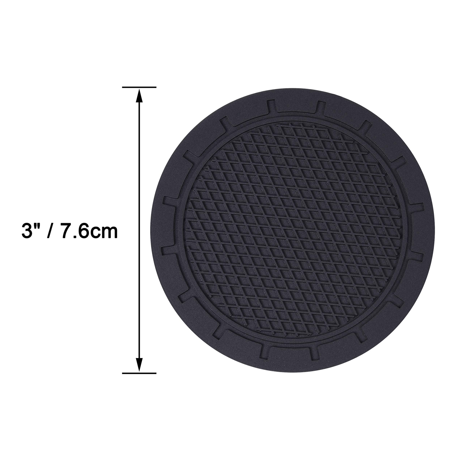 Car Coasters, Wisdompro 4 Pack PVC Car Cup Holder Insert Coaster - Anti Slip Universal Vehicle&nbsp;Interior Accessories Cup Mats for Women(Diameter