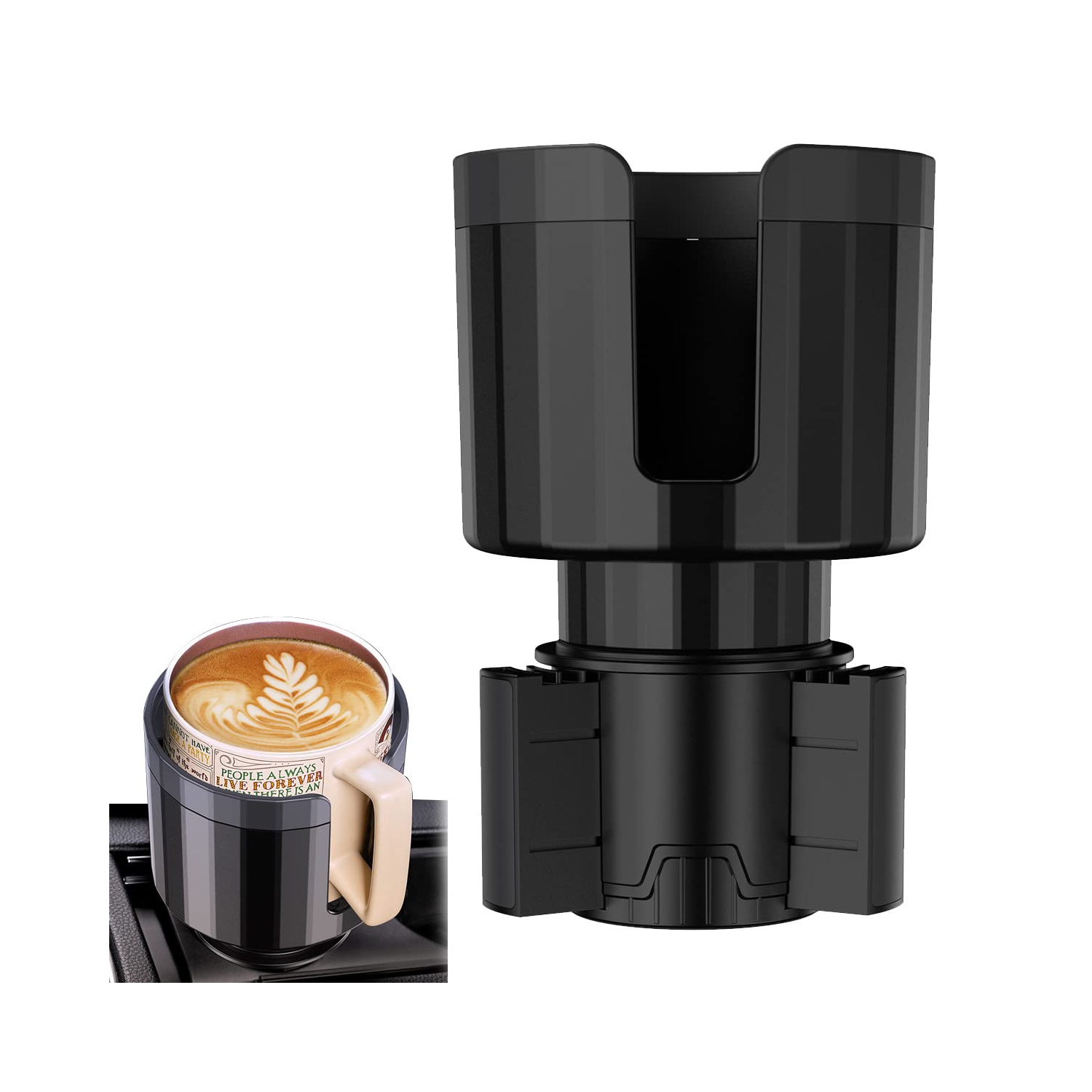 Cup Holder Expander for Car,Large Car Cup Holder Expander Hold 12-50 oz Bottles & Big Drinks,Fits Hydro Flask,Yeti,Nalgene