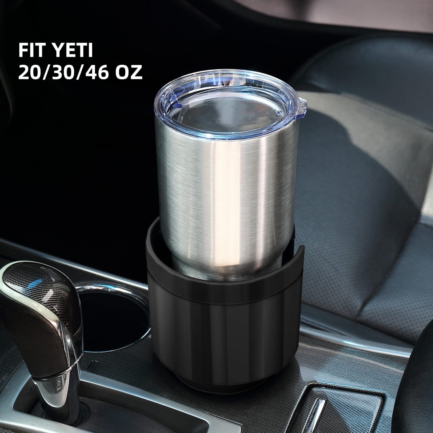 Cup Holder Expander for Car, Car Cup Holder Expander Adapter with Adjustable Base, Fits Yeti 24/36/46oz, Hydro Flasks 32/40oz, Large Bottles in