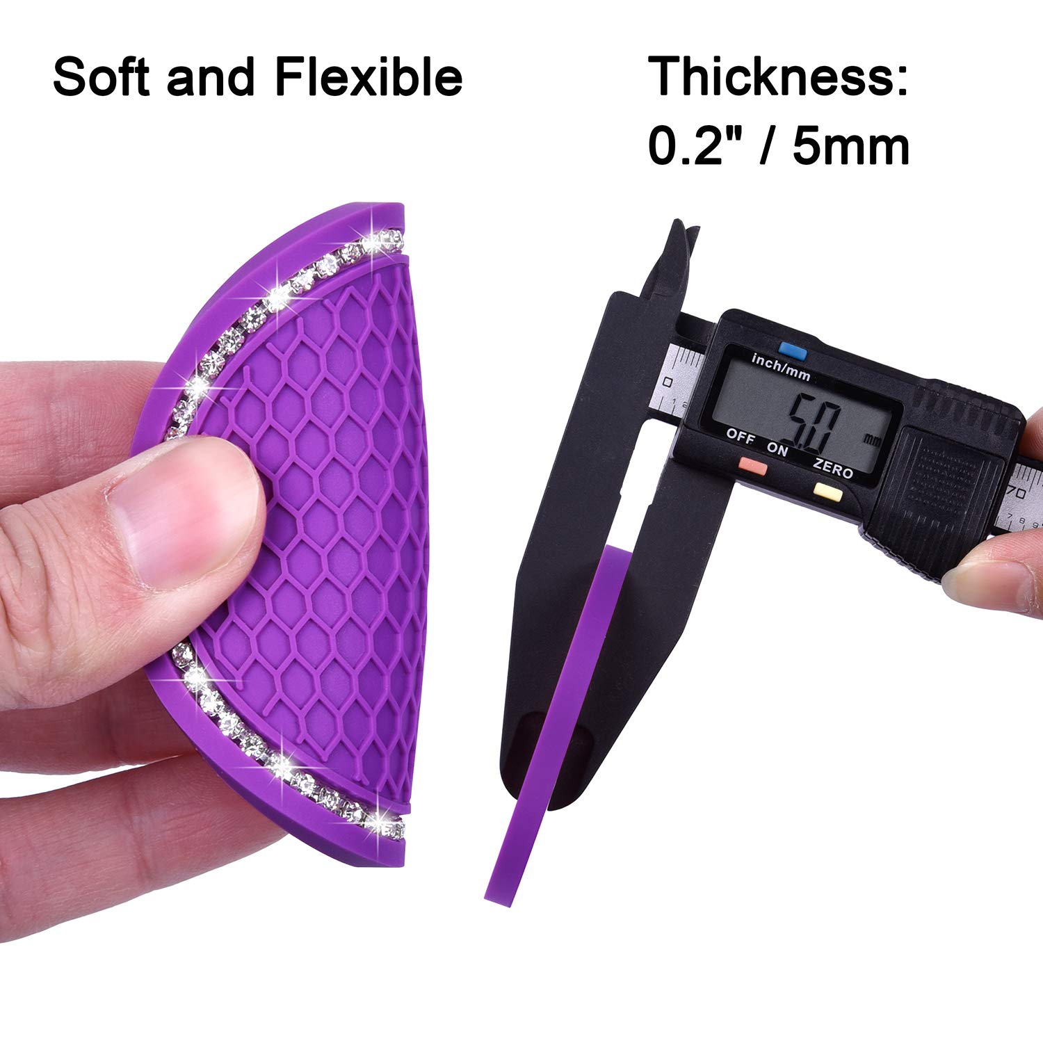 Bling Car Coasters, 4 Pack PVC Car Cup Holder Insert Coaster - Anti Slip Universal Vehicle&nbsp;Interior Accessories Crystal Glitter Cup Mats for