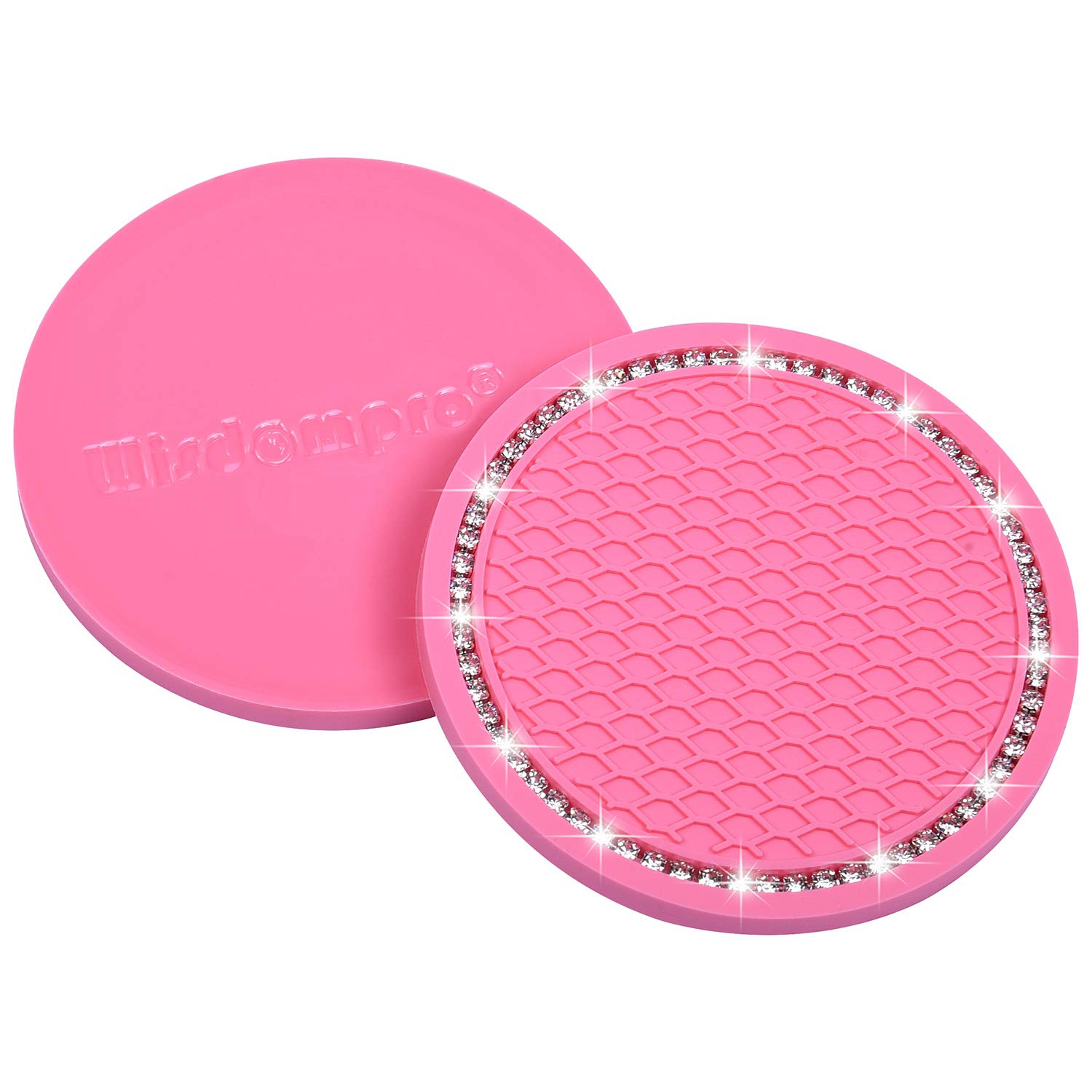 Bling Car Coasters, 4 Pack PVC Car Cup Holder Insert Coaster - Anti Slip Universal Vehicle&nbsp;Interior Accessories Crystal Glitter Cup Mats for