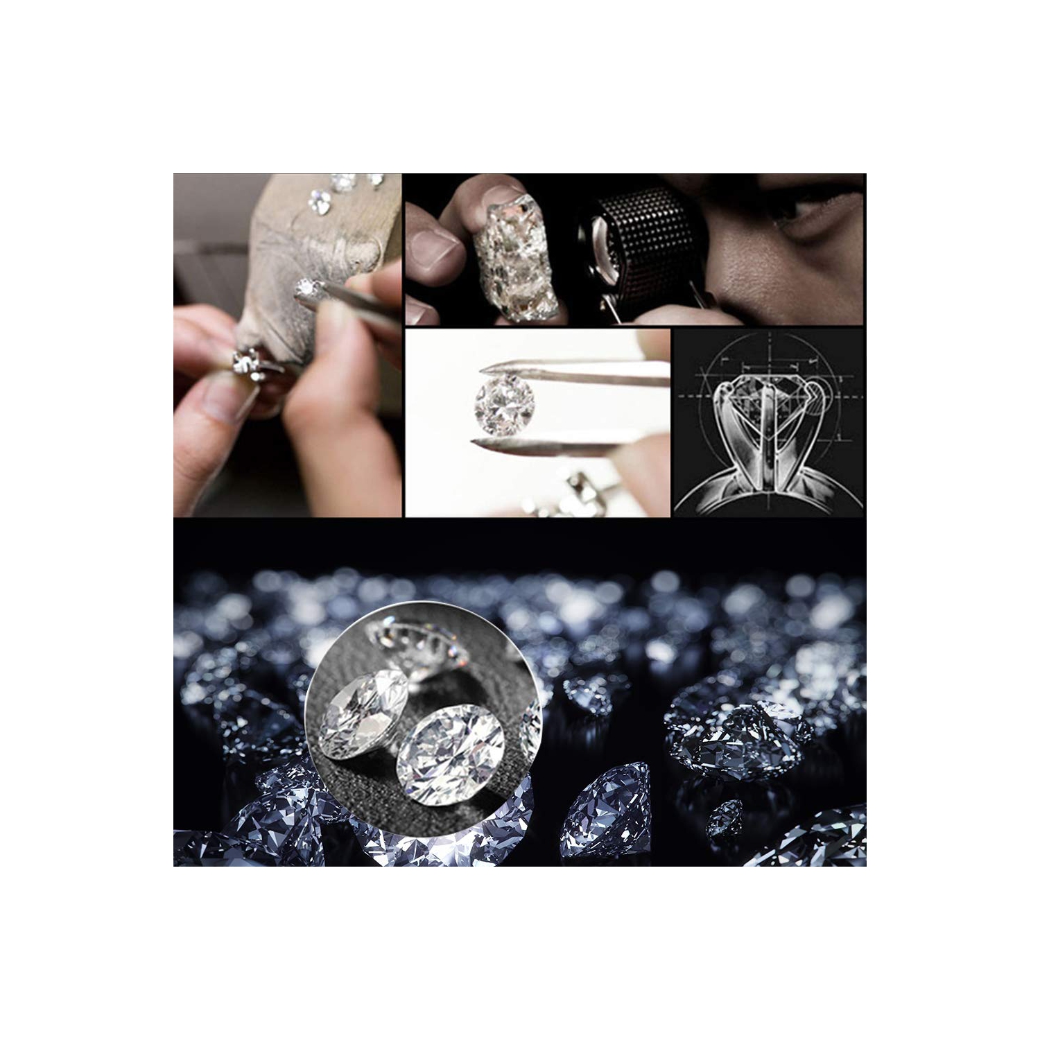 Diamond Soft Microfiber Leather Anti-Slip Steering Wheel Cover with Bling Bling Crystal Rhinestones, Universal 15 Inch for Women Girls, Fit Vehicles,