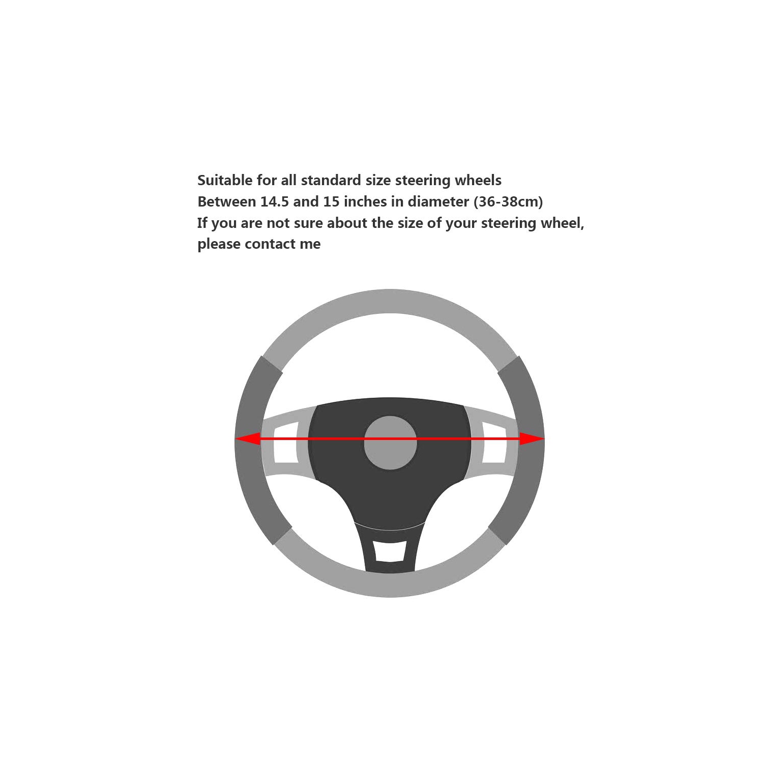 Diamond Soft Microfiber Leather Anti-Slip Steering Wheel Cover with Bling Bling Crystal Rhinestones, Universal 15 Inch for Women Girls, Fit Vehicles,