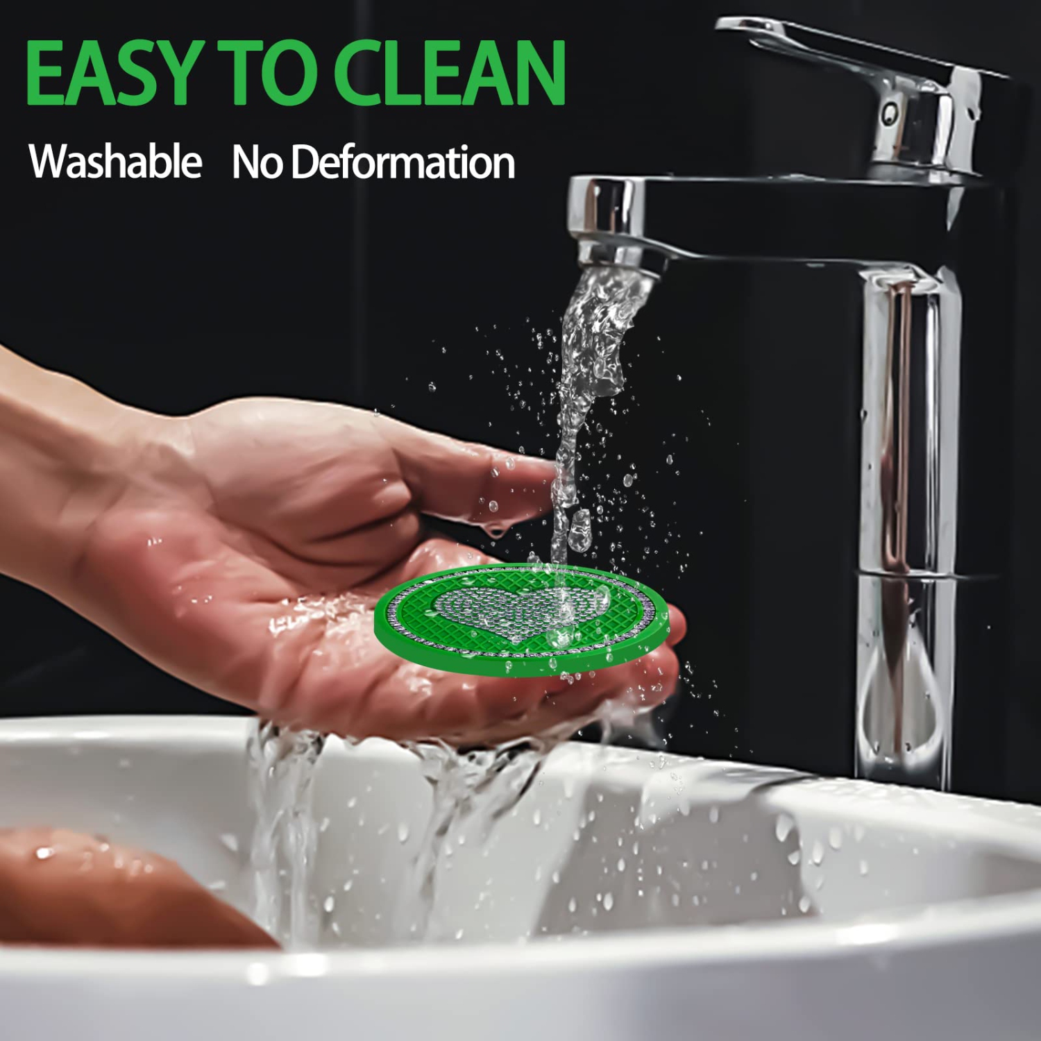 Car Cup Holder Coaster,4PCS Universal Heart Bling White Crystal Rhinestone Car Coasters & 2PCS Push to Start Button Ring,Car Accessories for Women