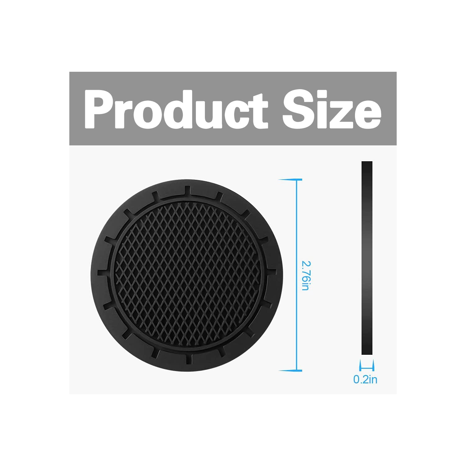 Sous-verres porte-gobelets pour l'auto, 4 sous-verres antidérapants en PVC durables, sous-verres universels de 2,75 po pour porte-gobelets, convient