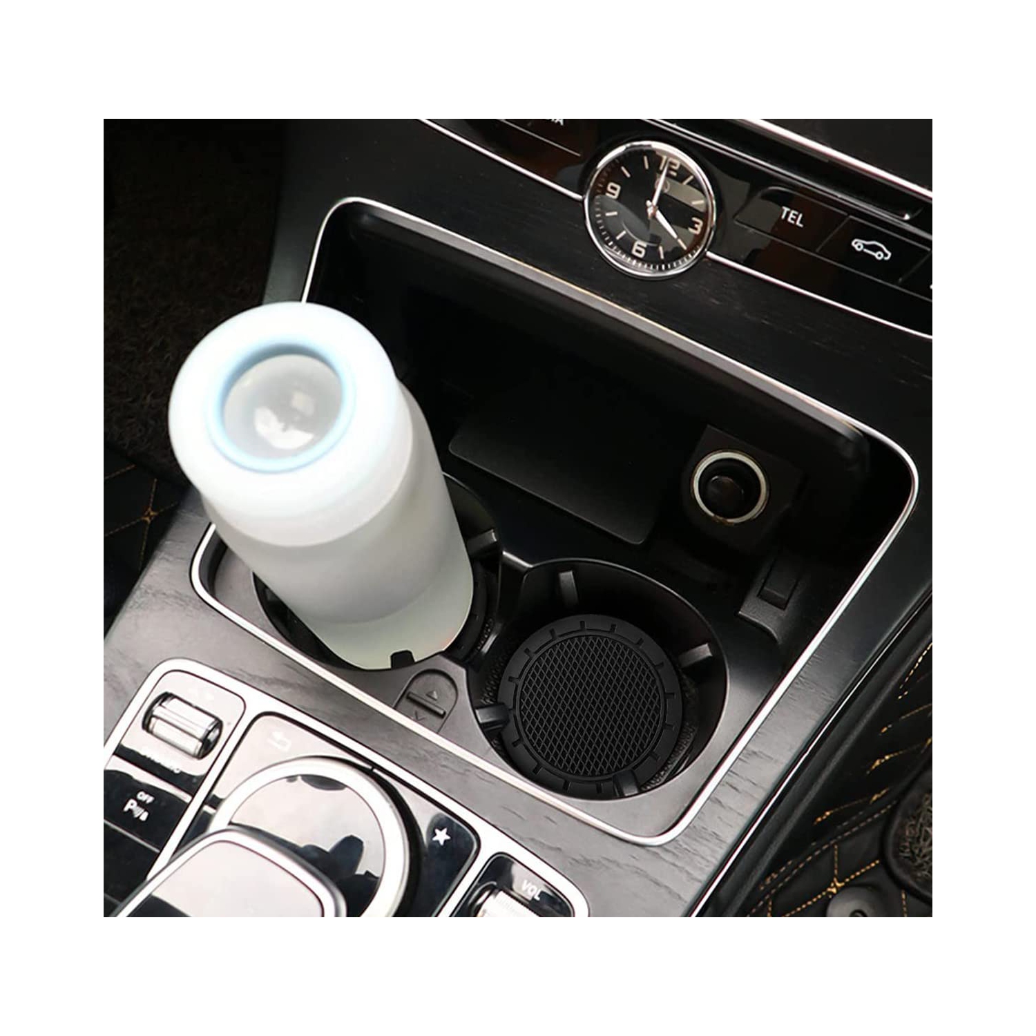 Sous-verres porte-gobelets pour l'auto, 4 sous-verres antidérapants en PVC  durables, sous-verres universels de 2,75 po pour porte-gobelets, convient à  la plupart des intérieurs de voiture ?Noir?