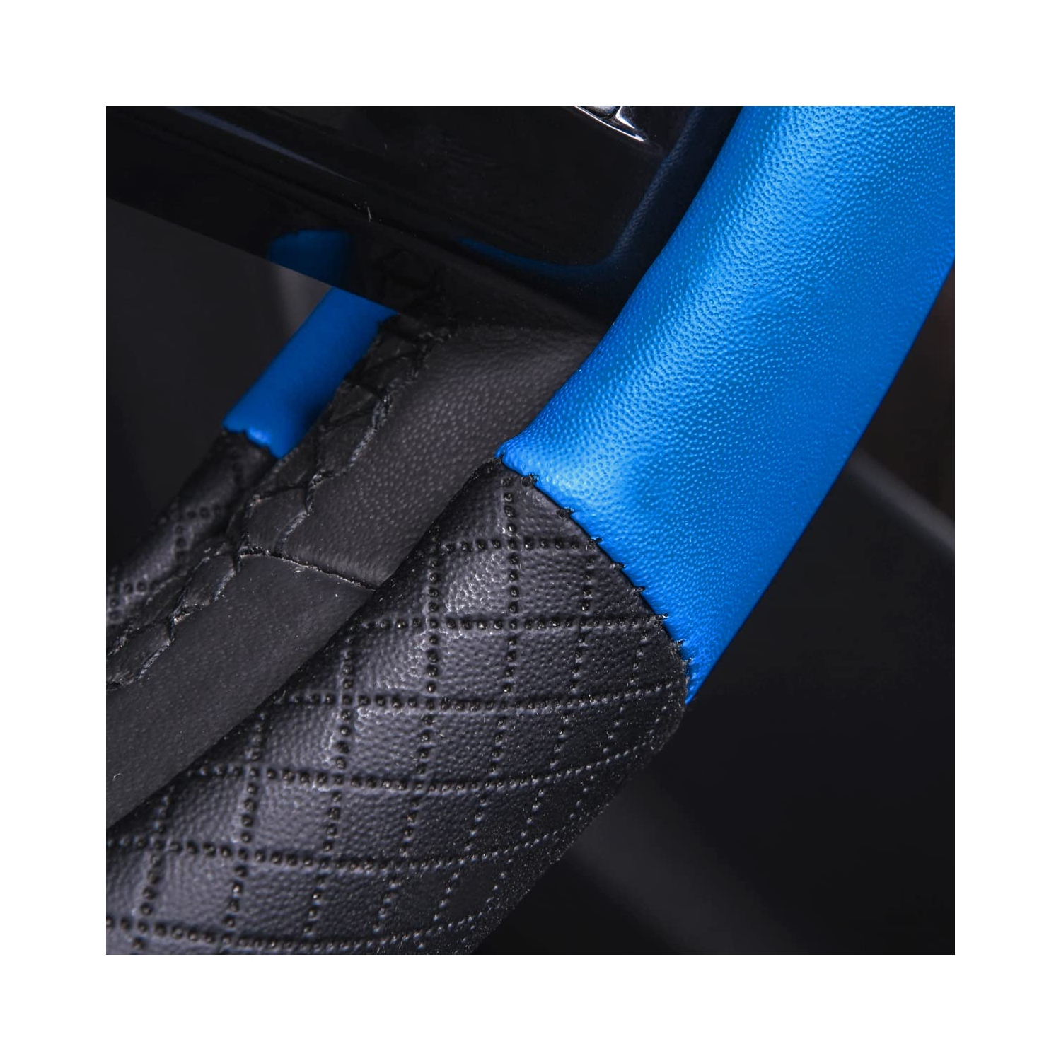 Rhombus Leather Universal Steering Wheel Cover, Fit for Suvs,Trucks,Cars,Sedans,Vans