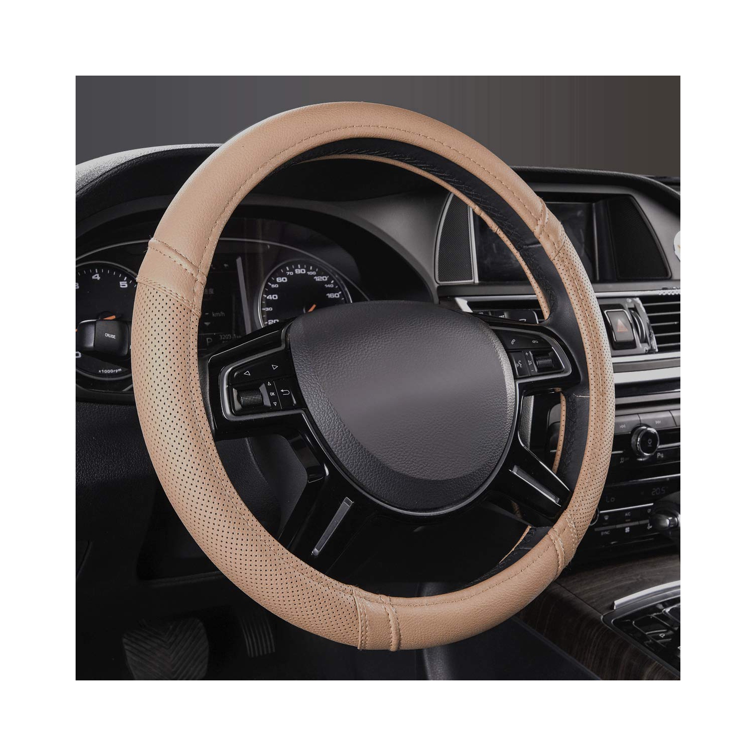 Gaine de volant universelle en cuir classique pour l'auto