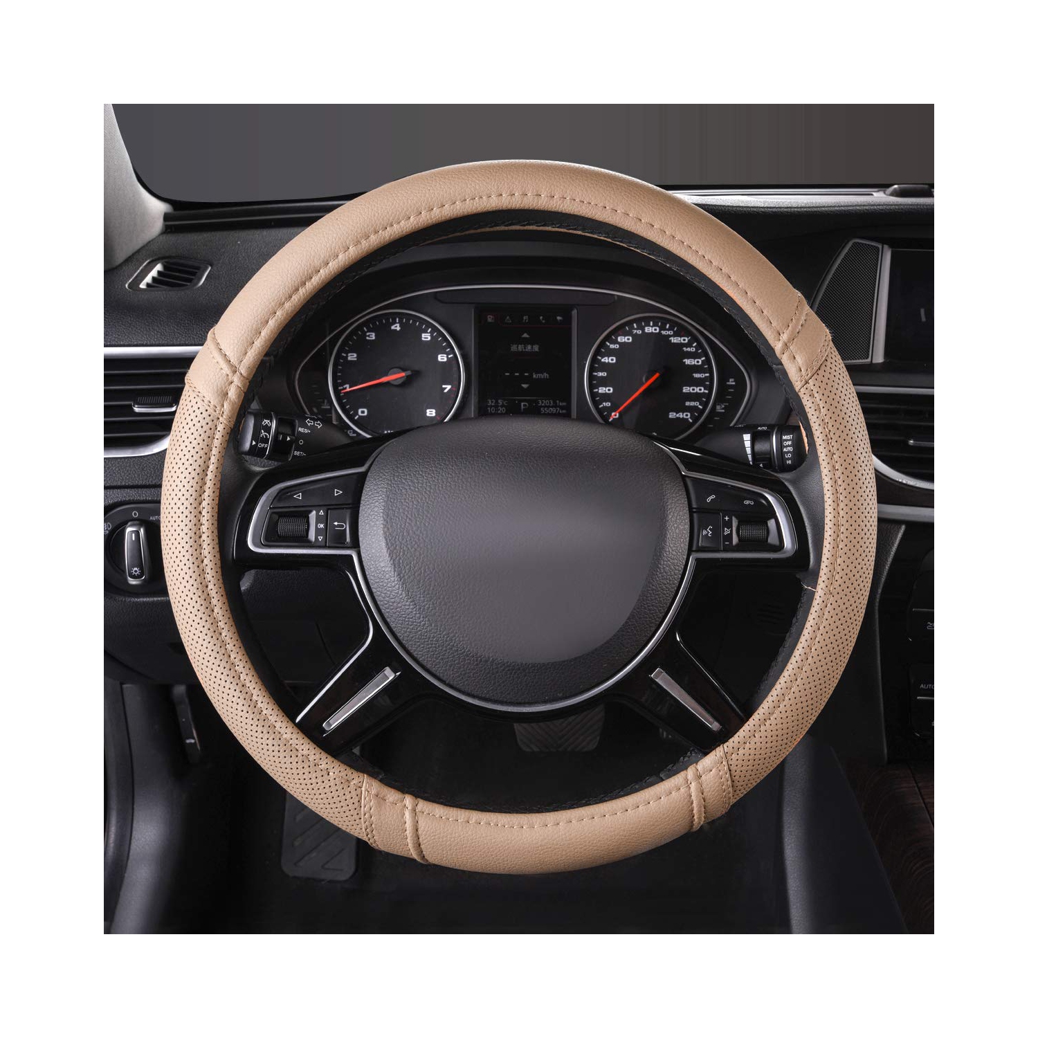 Gaine de volant universelle en cuir classique pour l'auto