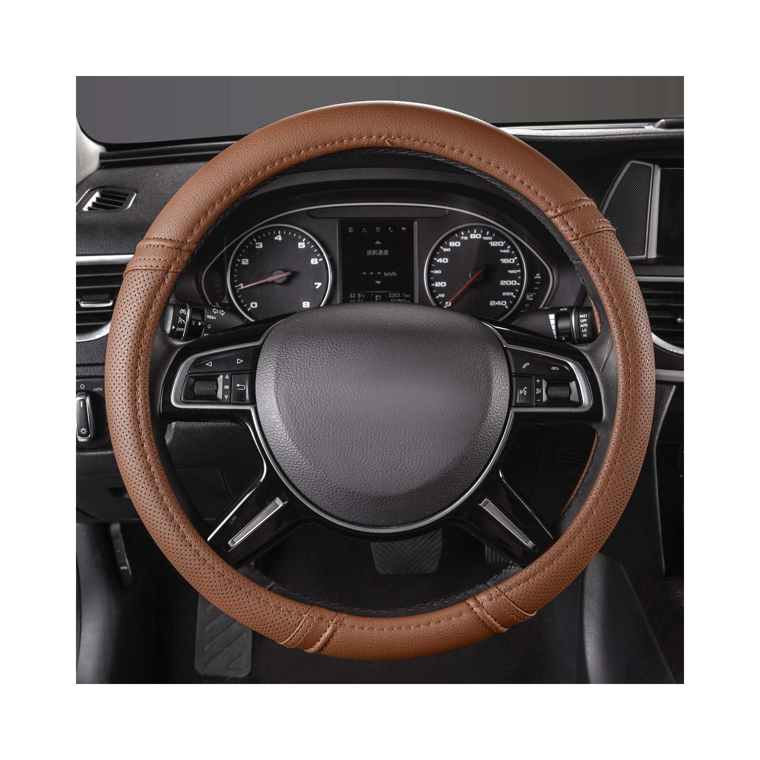 Gaine de volant universelle en cuir classique pour l'auto