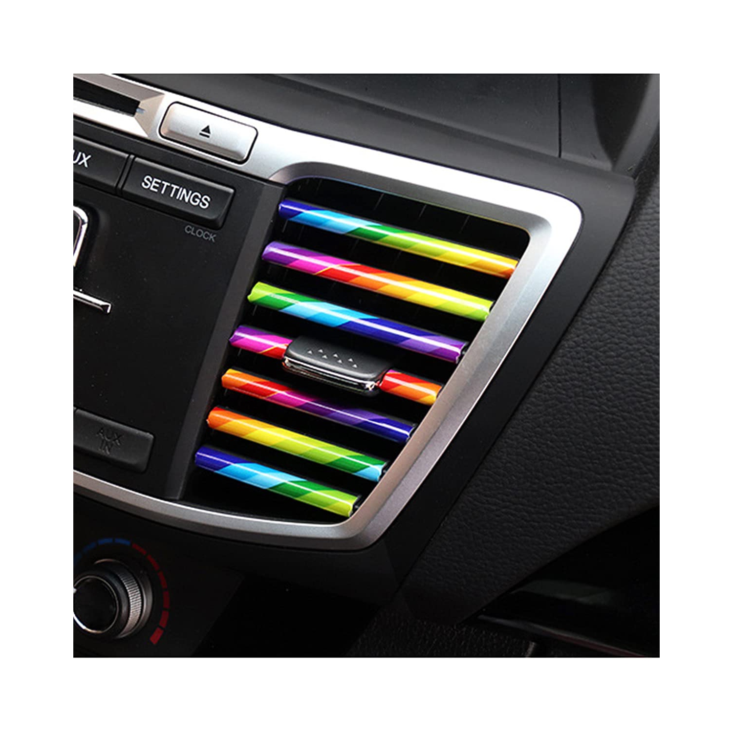 20 Pieces Car Air Conditioner Decoration Strip for Vent Outlet, Universal Waterproof Bendable Air Vent Outlet Trim Decoration, Suitable for Most Air