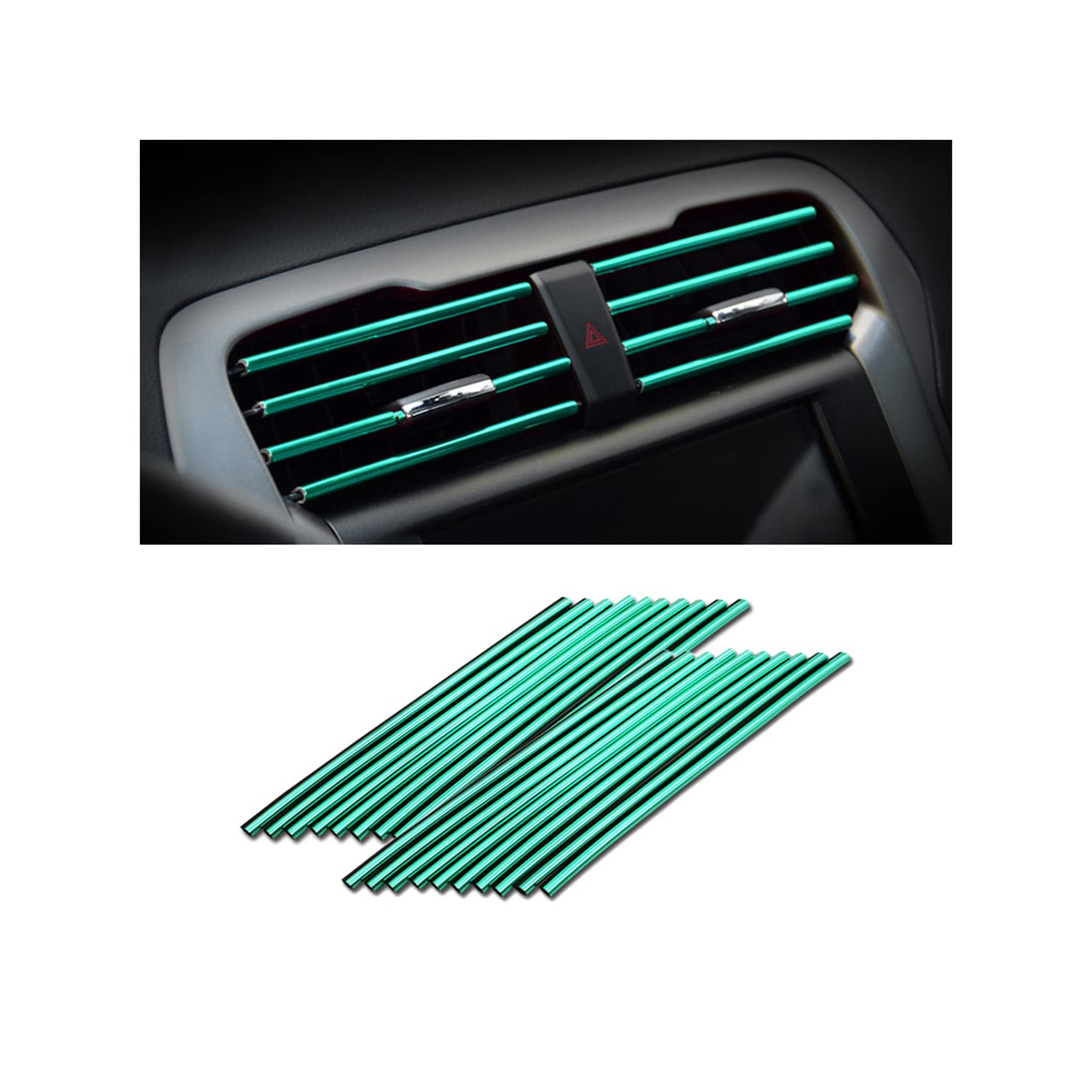 20 Pieces Car Air Conditioner Decoration Strip for Vent Outlet, Universal Waterproof Bendable Air Vent Outlet Trim Decoration, Suitable for Most Air