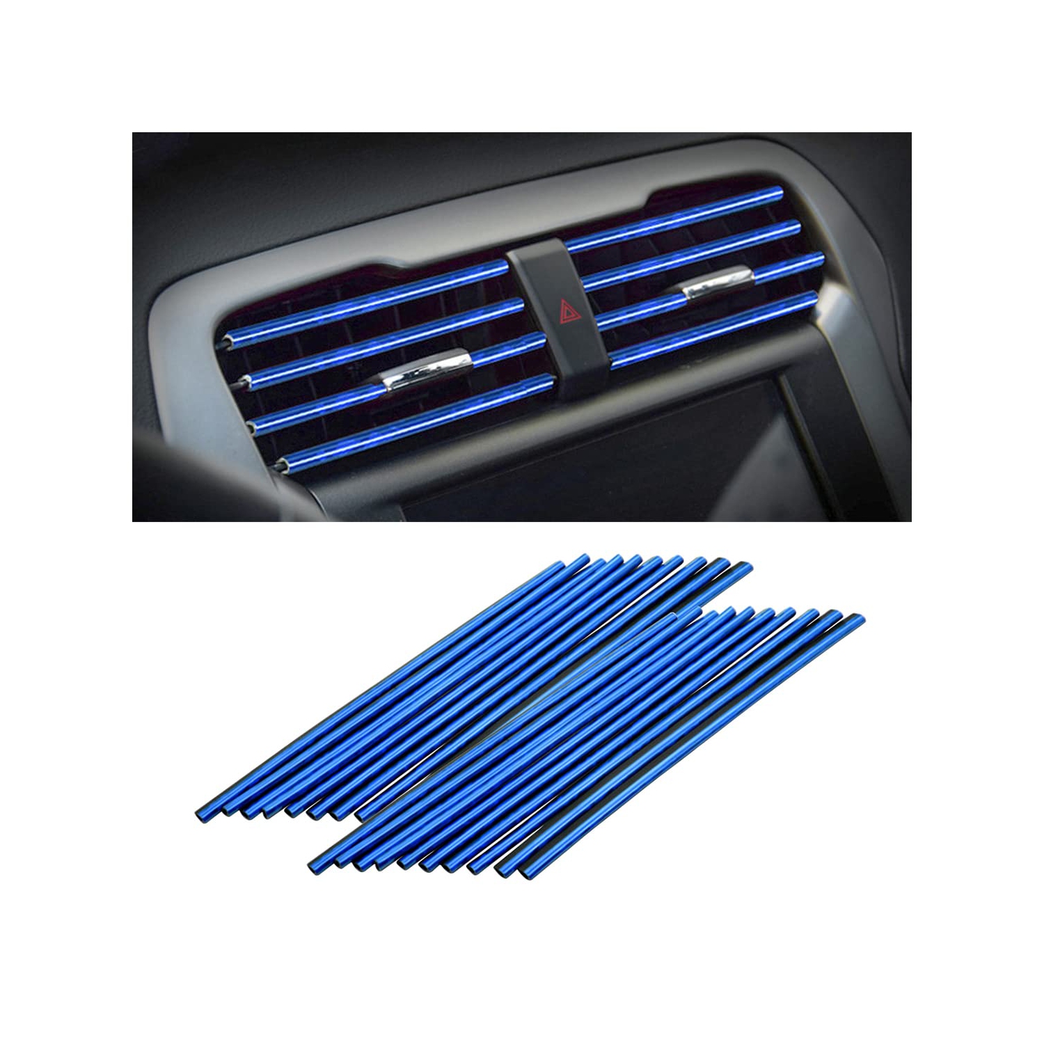 20 Pieces Car Air Conditioner Decoration Strip for Vent Outlet, Universal Waterproof Bendable Air Vent Outlet Trim Decoration, Suitable for Most Air