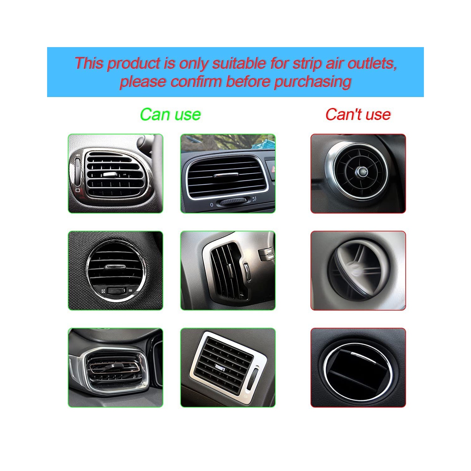 20 Pieces Car Air Conditioner Decoration Strip for Vent Outlet, Universal Waterproof Bendable Air Vent Outlet Trim Decoration, Suitable for Most Air