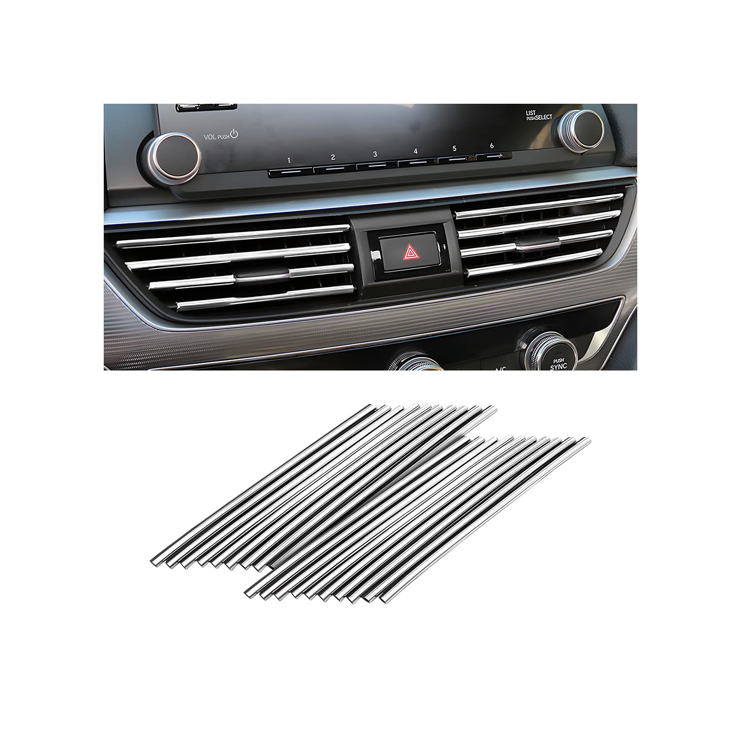 20 Pieces Car Air Conditioner Decoration Strip for Vent Outlet, Universal Waterproof Bendable Air Vent Outlet Trim Decoration, Suitable for Most Air