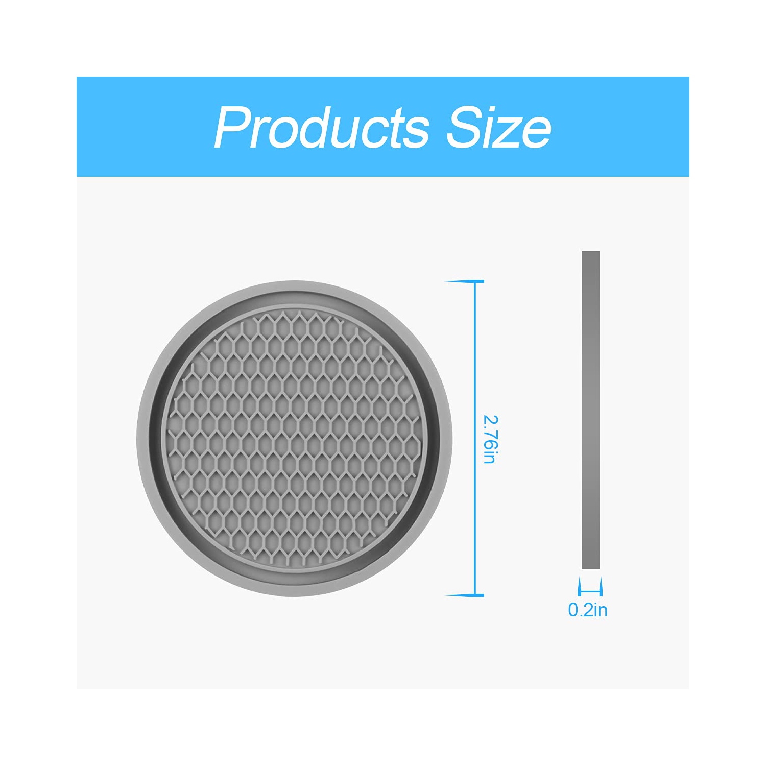 Car Cup Holder Coaster, 4 Pack 2.75 Inch Diameter Non-Slip Universal Insert Coaster, Durable, Suitable for Most Car Interior, Car Accessory for Women