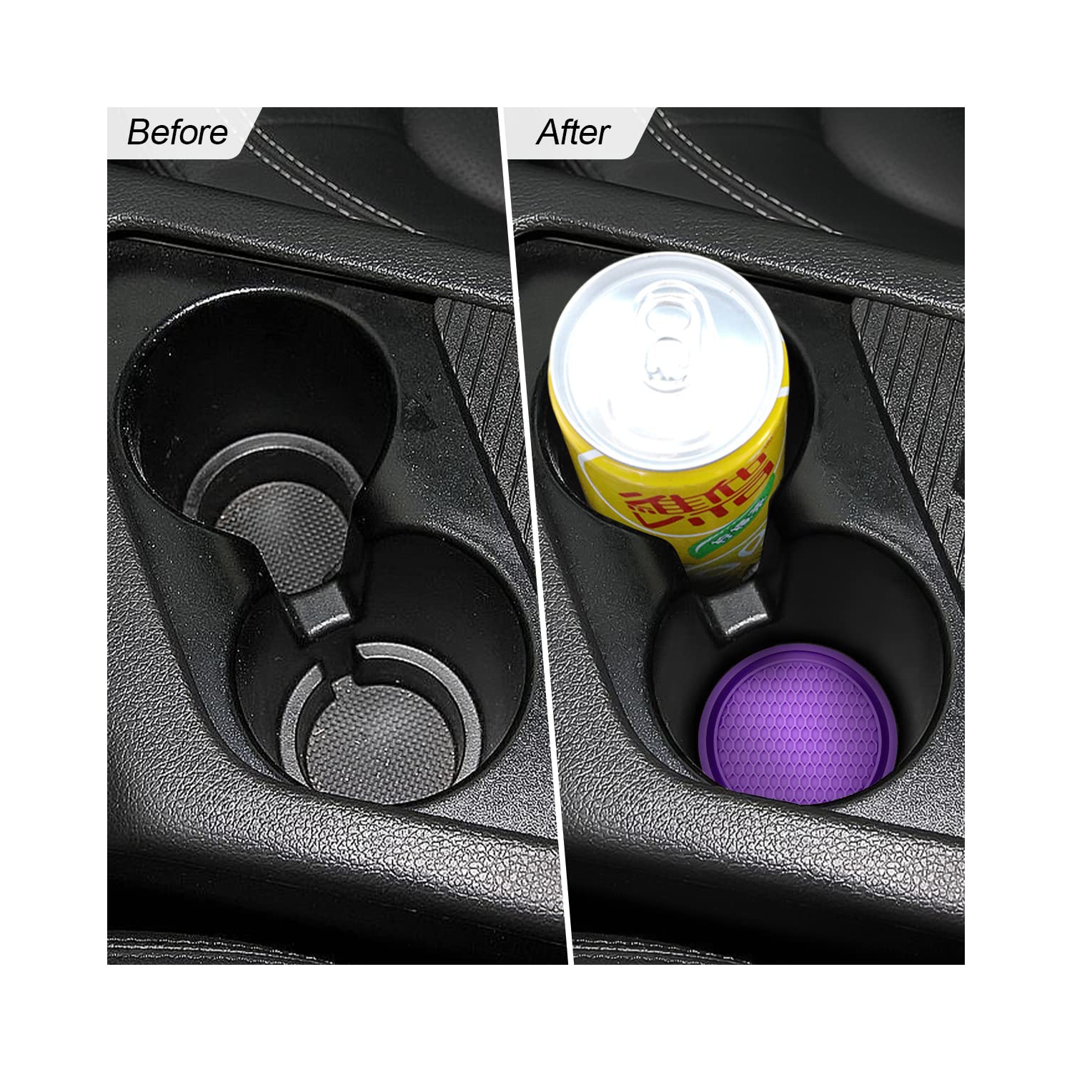 Car Cup Holder Coaster, 4 Pack 2.75 Inch Diameter Non-Slip Universal Insert Coaster, Durable, Suitable for Most Car Interior, Car Accessory for Women
