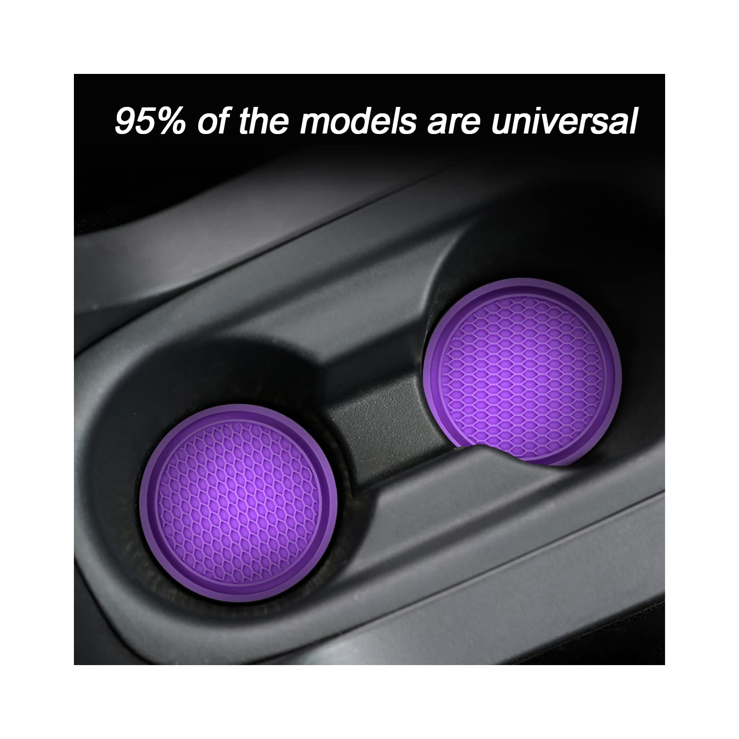 Car Cup Holder Coaster, 4 Pack 2.75 Inch Diameter Non-Slip Universal Insert Coaster, Durable, Suitable for Most Car Interior, Car Accessory for Women