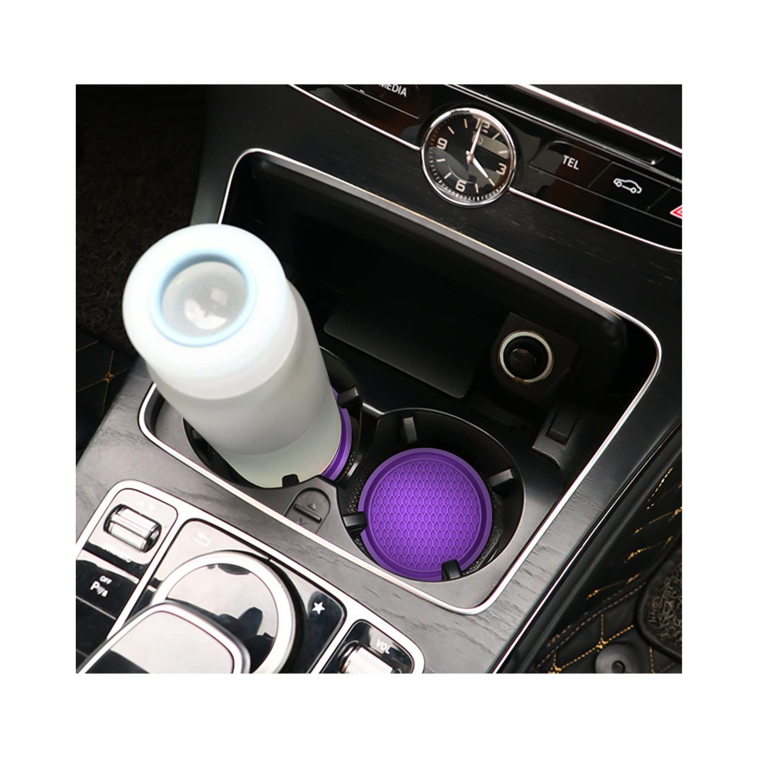 Car Cup Holder Coaster, 4 Pack 2.75 Inch Diameter Non-Slip Universal Insert Coaster, Durable, Suitable for Most Car Interior, Car Accessory for Women