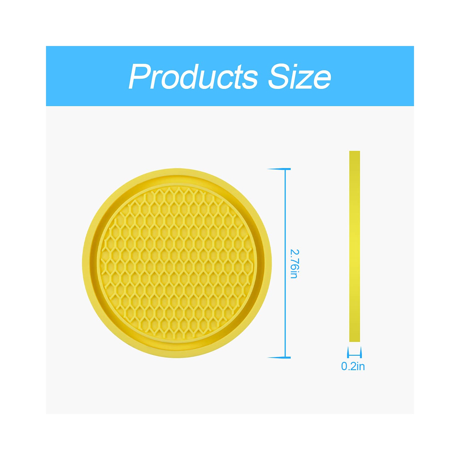 Car Cup Holder Coaster, 4 Pack 2.75 Inch Diameter Non-Slip Universal Insert Coaster, Durable, Suitable for Most Car Interior, Car Accessory for Women