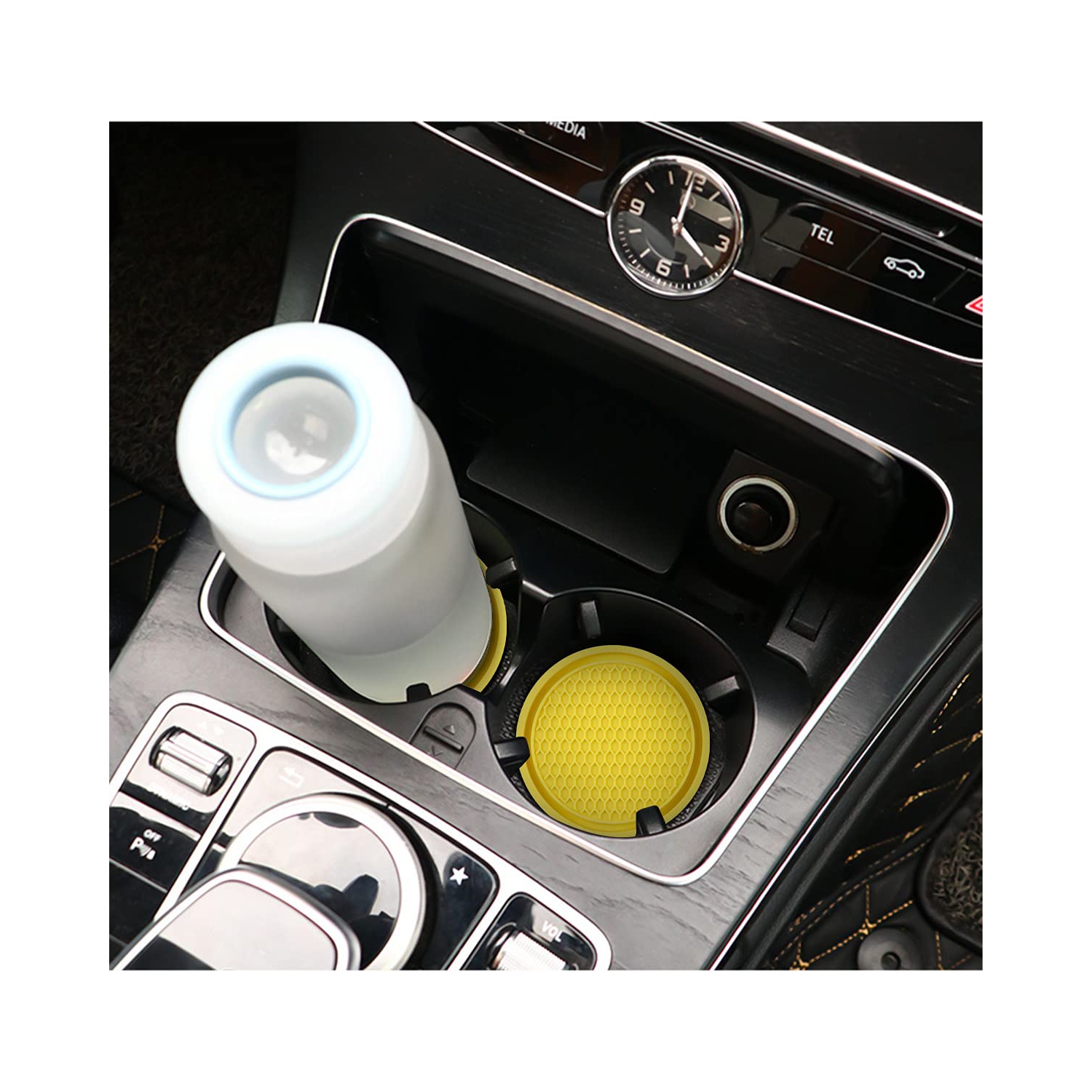 Car Cup Holder Coaster, 4 Pack 2.75 Inch Diameter Non-Slip Universal Insert Coaster, Durable, Suitable for Most Car Interior, Car Accessory for Women