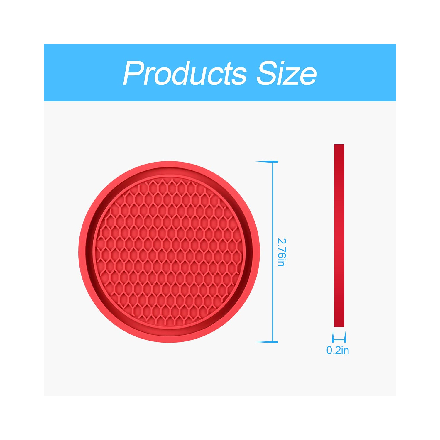 Car Cup Holder Coaster, 4 Pack 2.75 Inch Diameter Non-Slip Universal Insert Coaster, Durable, Suitable for Most Car Interior, Car Accessory for Women