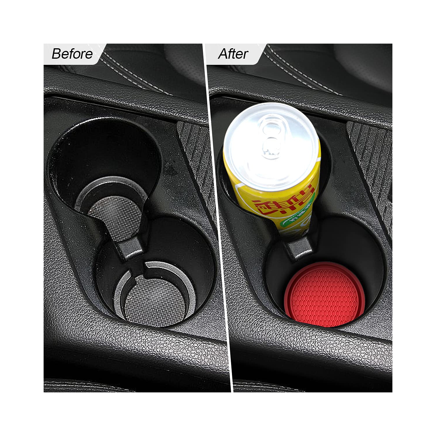 Car Cup Holder Coaster, 4 Pack 2.75 Inch Diameter Non-Slip Universal Insert Coaster, Durable, Suitable for Most Car Interior, Car Accessory for Women