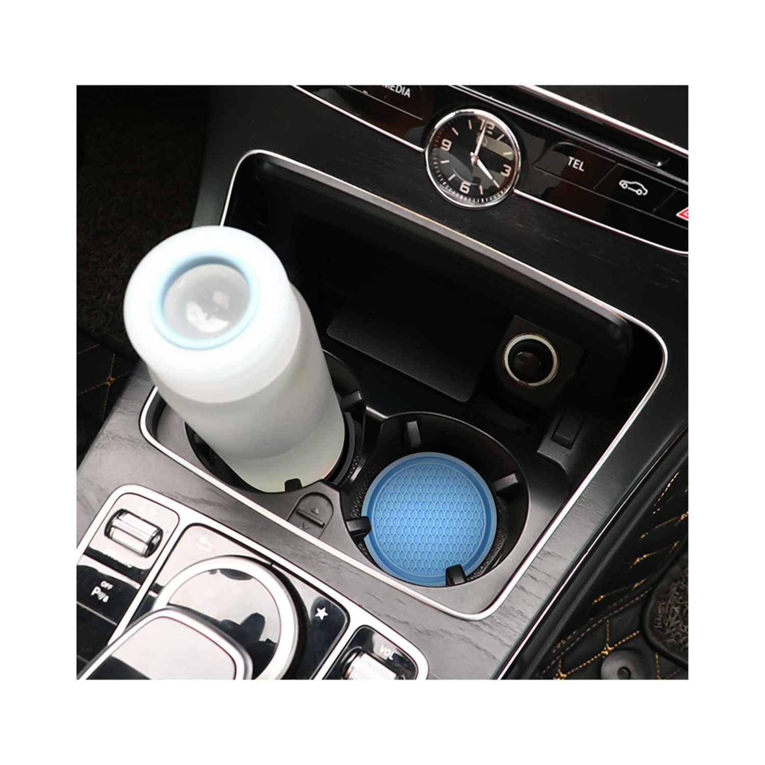Car Cup Holder Coaster, 4 Pack 2.75 Inch Diameter Non-Slip Universal Insert Coaster, Durable, Suitable for Most Car Interior, Car Accessory for Women