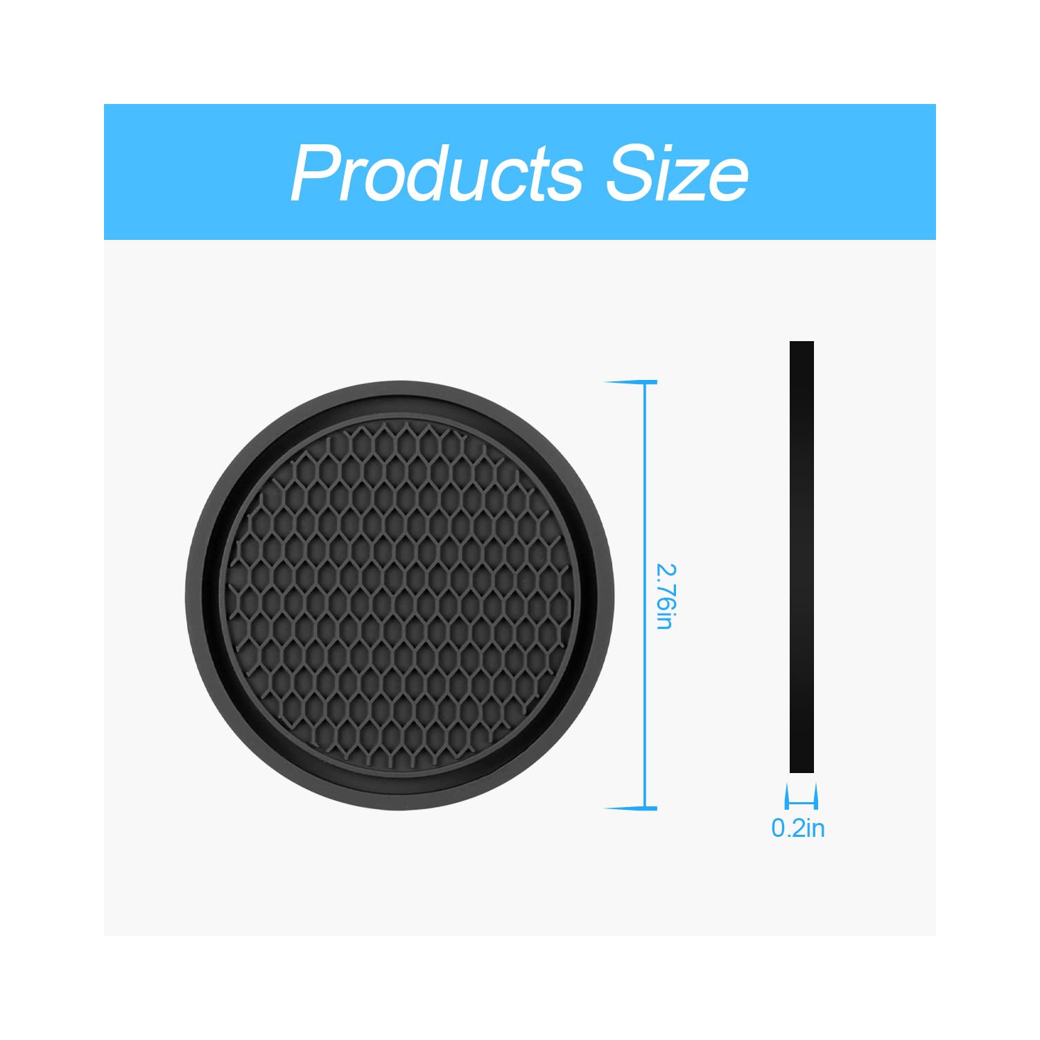 Car Cup Holder Coaster, 4 Pack 2.75 Inch Diameter Non-Slip Universal Insert Coaster, Durable, Suitable for Most Car Interior, Car Accessory for Women