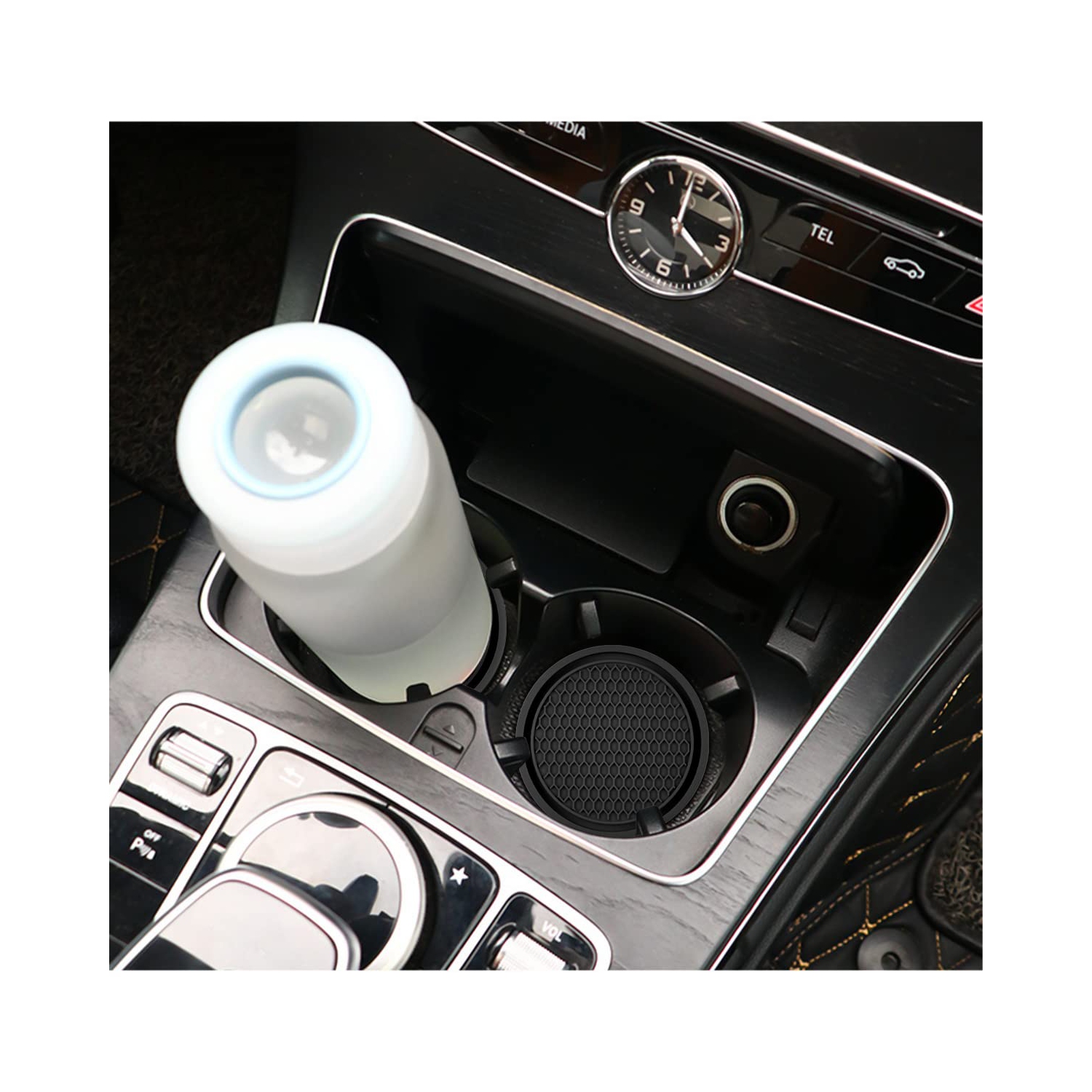 Car Cup Holder Coaster, 4 Pack 2.75 Inch Diameter Non-Slip Universal Insert Coaster, Durable, Suitable for Most Car Interior, Car Accessory for Women