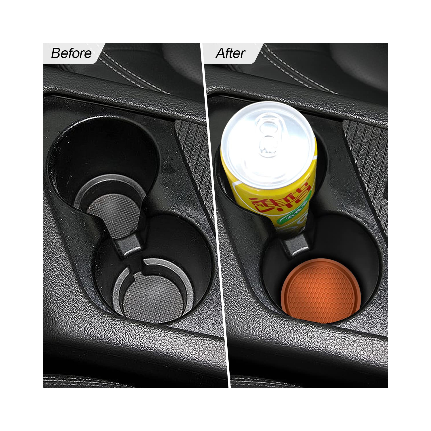 Car Cup Holder Coaster, 4 Pack 2.75 Inch Diameter Non-Slip Universal Insert Coaster, Durable, Suitable for Most Car Interior, Car Accessory for Women