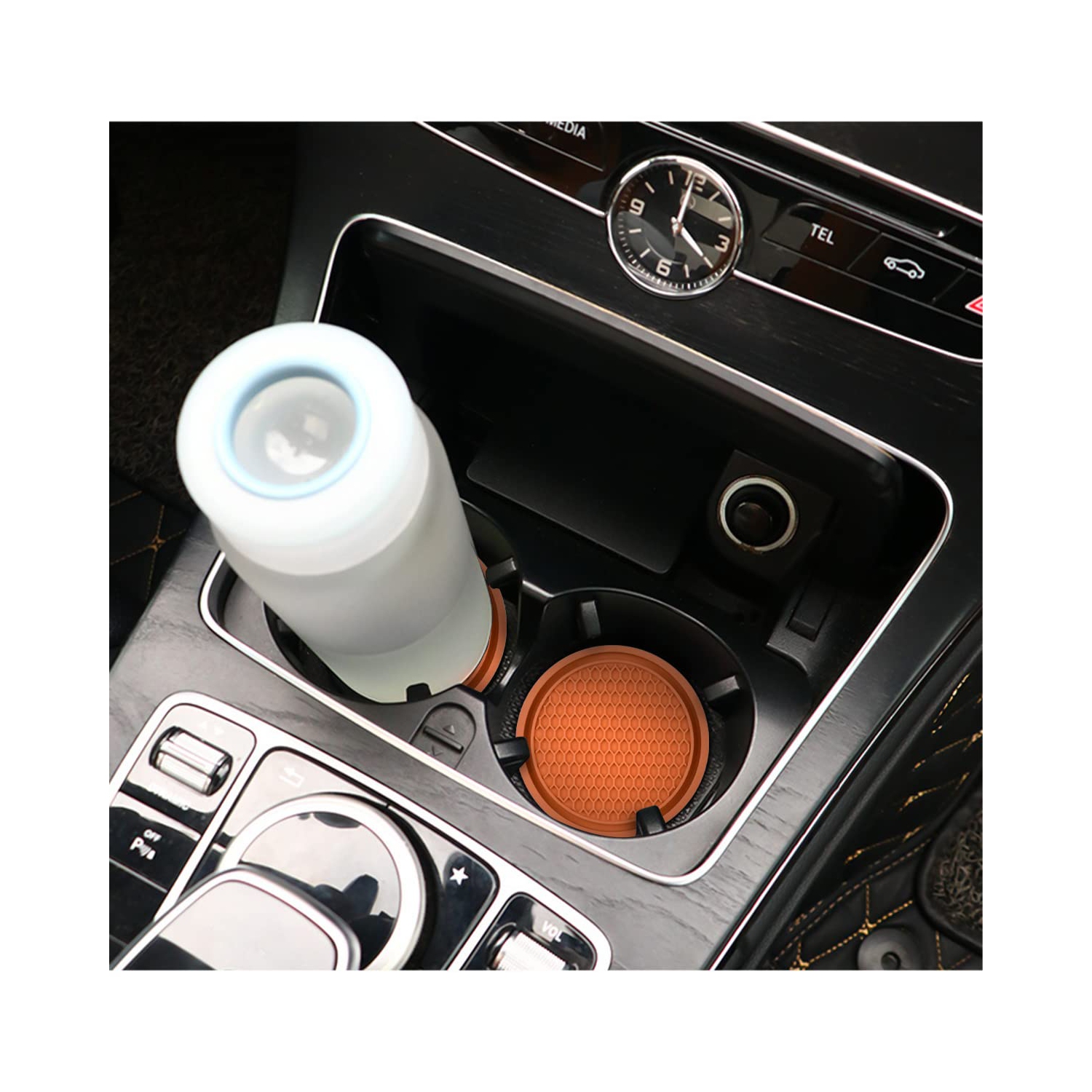 Car Cup Holder Coaster, 4 Pack 2.75 Inch Diameter Non-Slip Universal Insert Coaster, Durable, Suitable for Most Car Interior, Car Accessory for Women