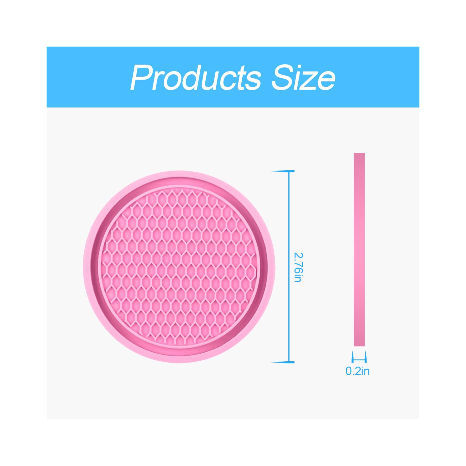 Car Cup Holder Coaster, 4 Pack 2.75 Inch Diameter Non-Slip Universal Insert Coaster, Durable, Suitable for Most Car Interior, Car Accessory for Women