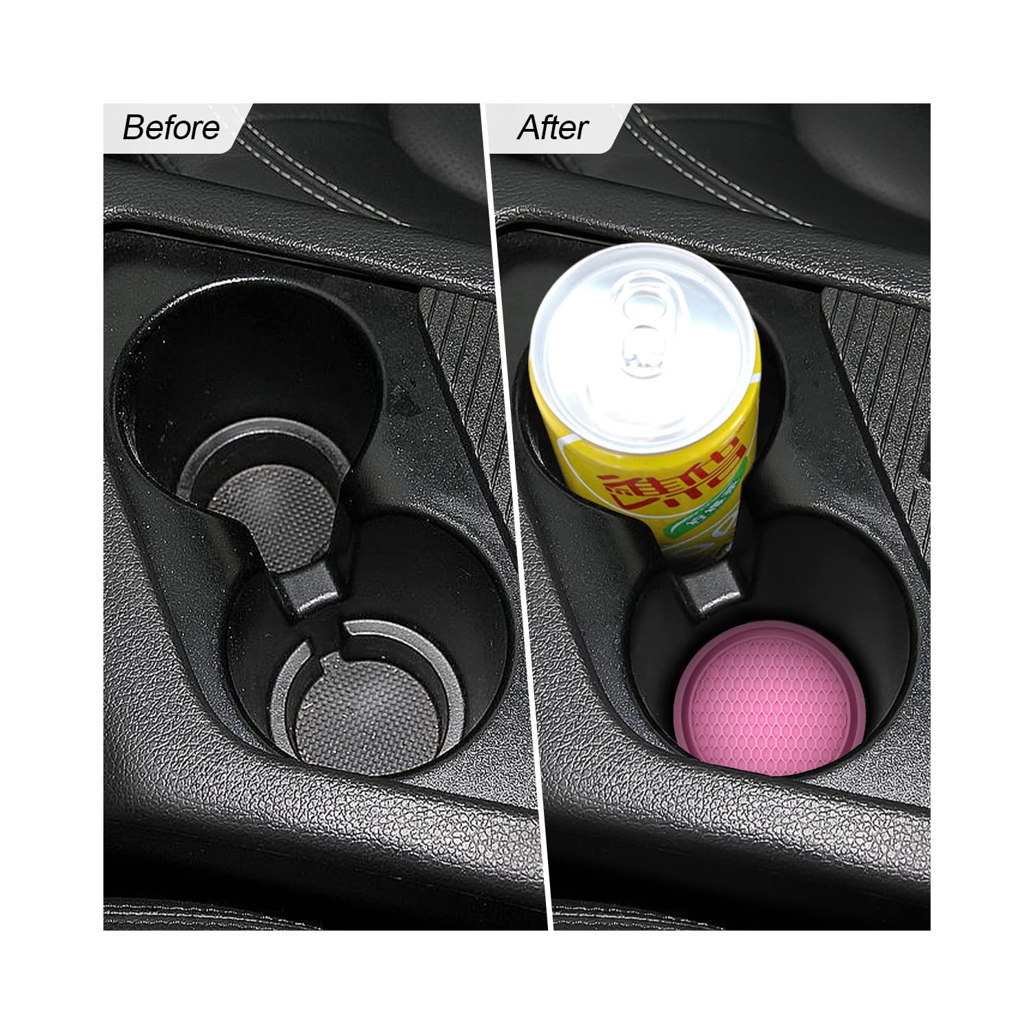 Car Cup Holder Coaster, 4 Pack 2.75 Inch Diameter Non-Slip Universal Insert Coaster, Durable, Suitable for Most Car Interior, Car Accessory for Women