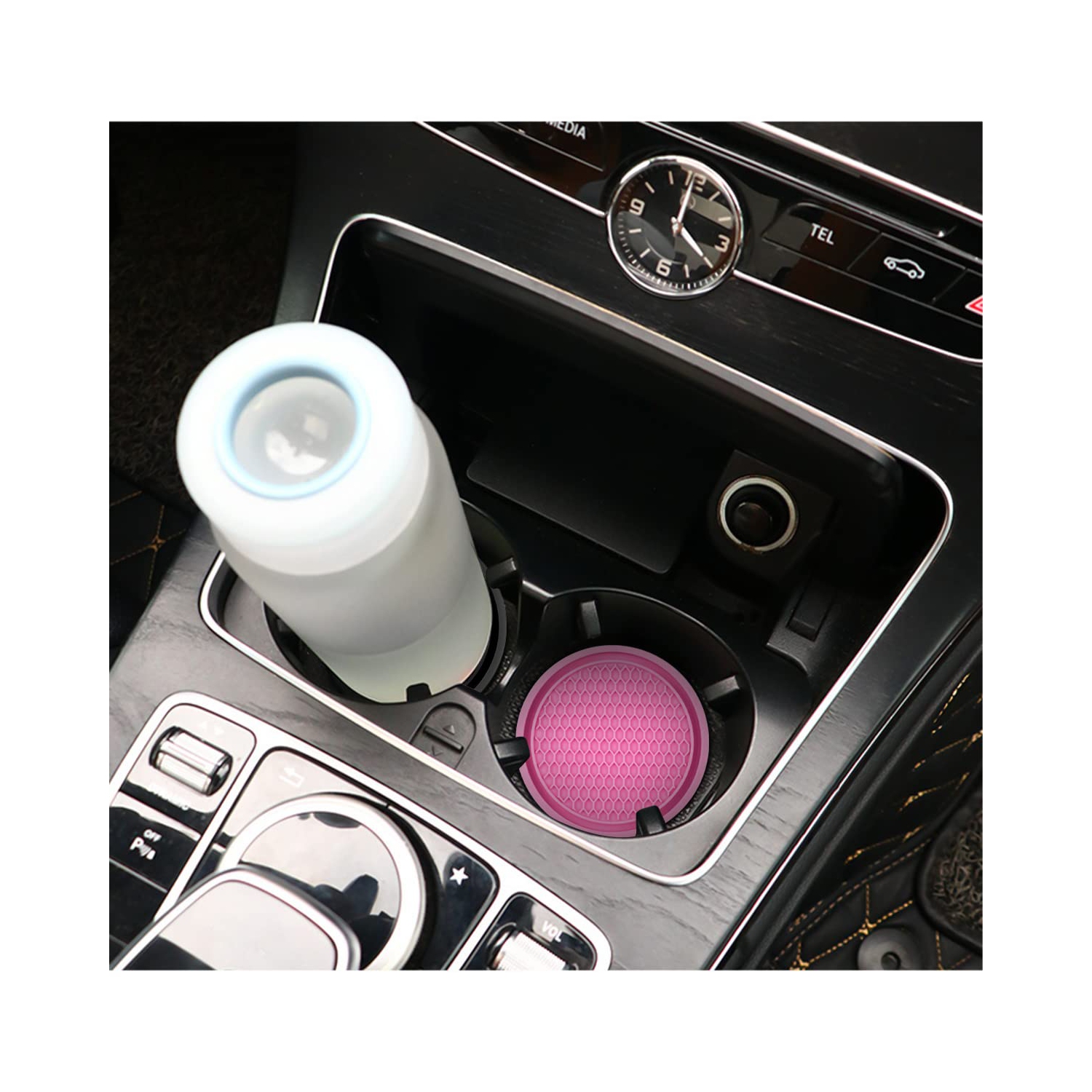 Car Cup Holder Coaster, 4 Pack 2.75 Inch Diameter Non-Slip Universal Insert Coaster, Durable, Suitable for Most Car Interior, Car Accessory for Women