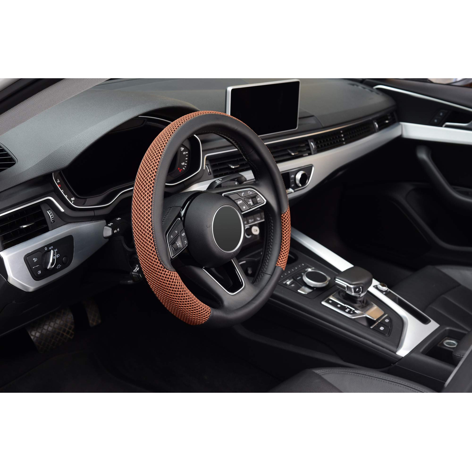 Housse universelle pour volant de direction de 15 po, viscose de cuir microfibre, respirant, antidérapant, chaud en hiver et froid en été, noir et