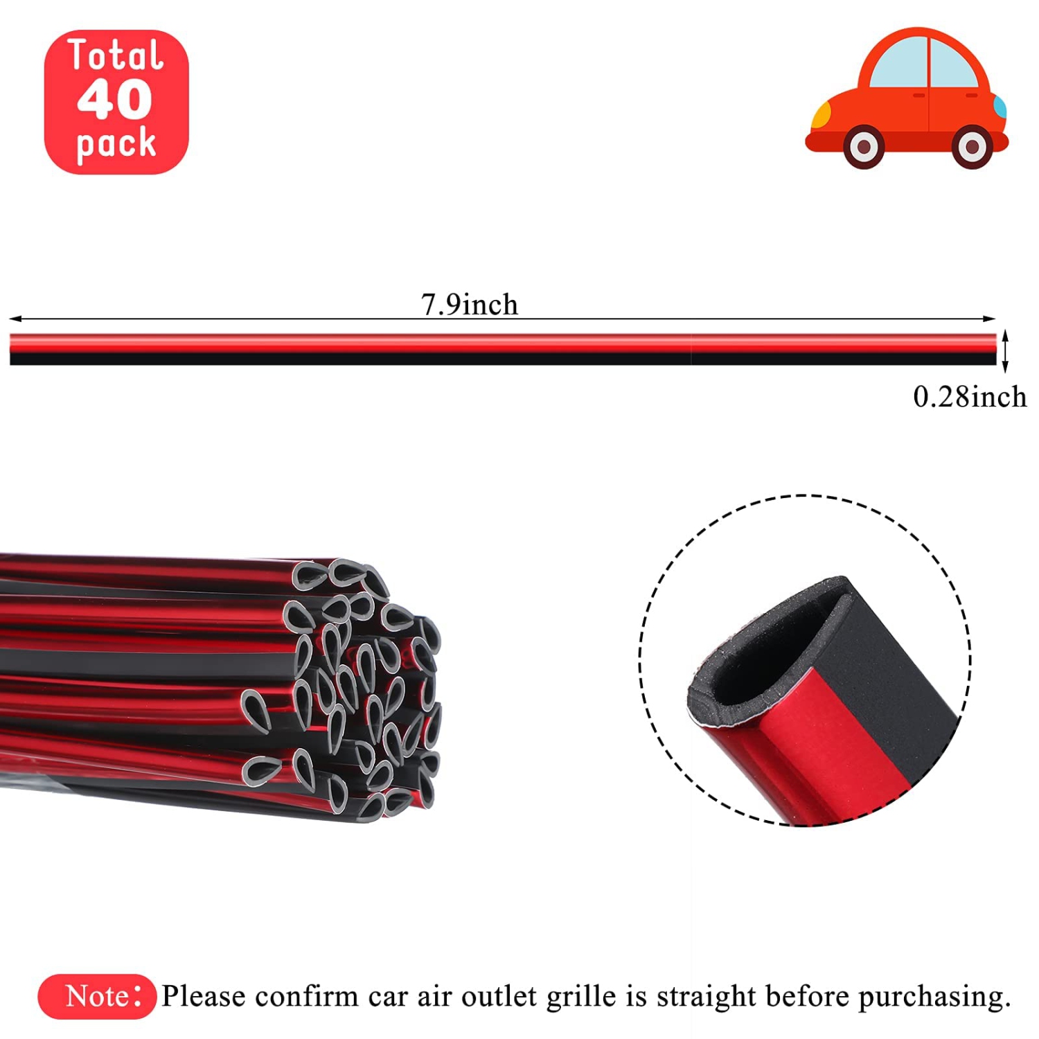 20 pièces, bande décorative pour bouche d'air, décoration universelle étanche pour bouche d'air, accessoires intérieurs pour l'auto