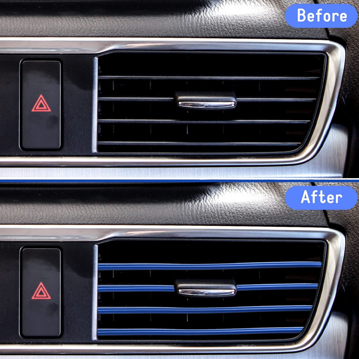 20 pièces, bande décorative pour bouche d'air, décoration universelle étanche pour bouche d'air, accessoires intérieurs pour l'auto