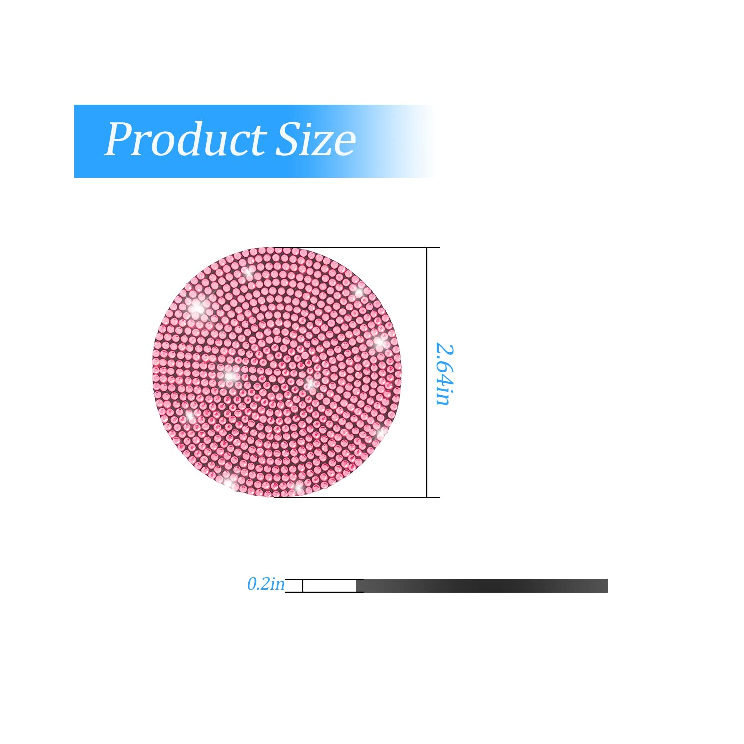 2PCS Bling Car Cup Holder Coaster, Handcrafted Rhinestone Crystal Cup Holder Coaster Anti-Slip Universal for Cars, SUVs, Home, Office, Car Interior